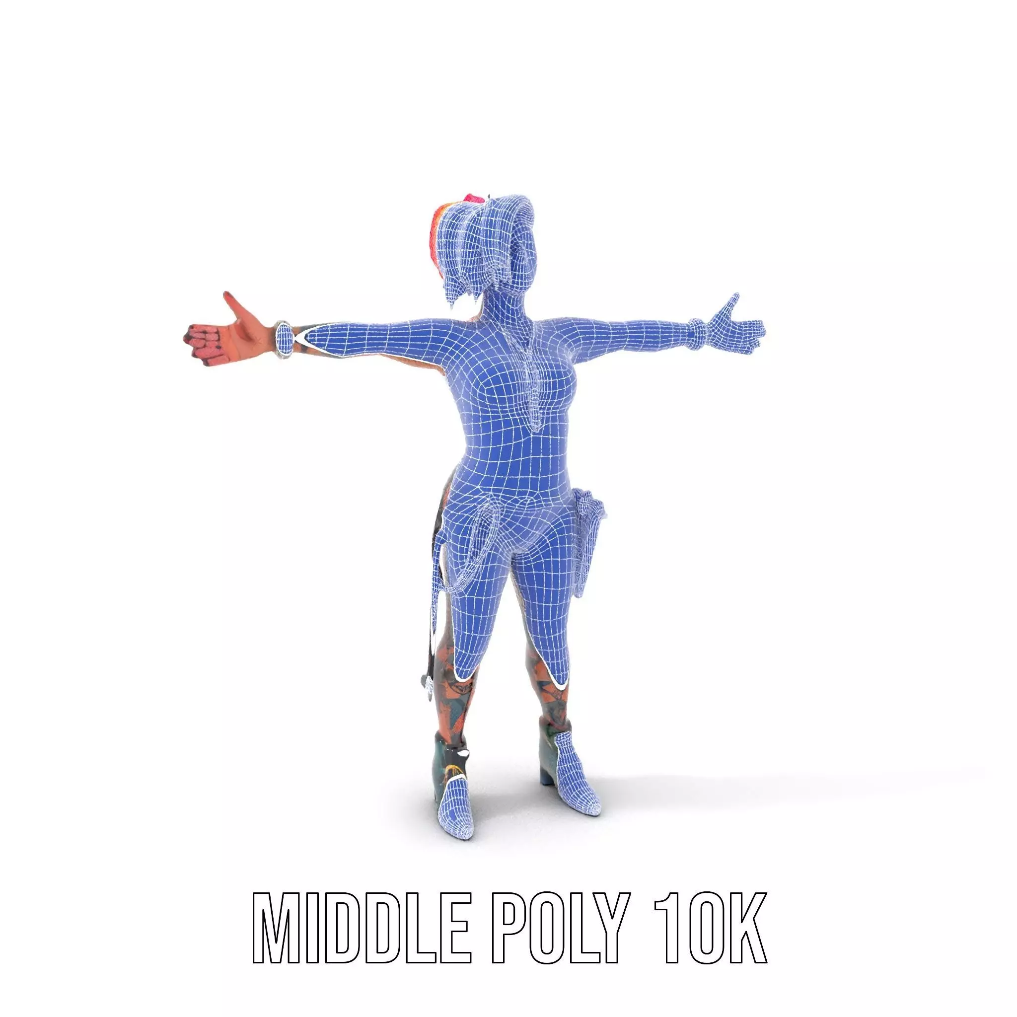 Vibrant Tattooed Character model pack Low-poly 3D model_12