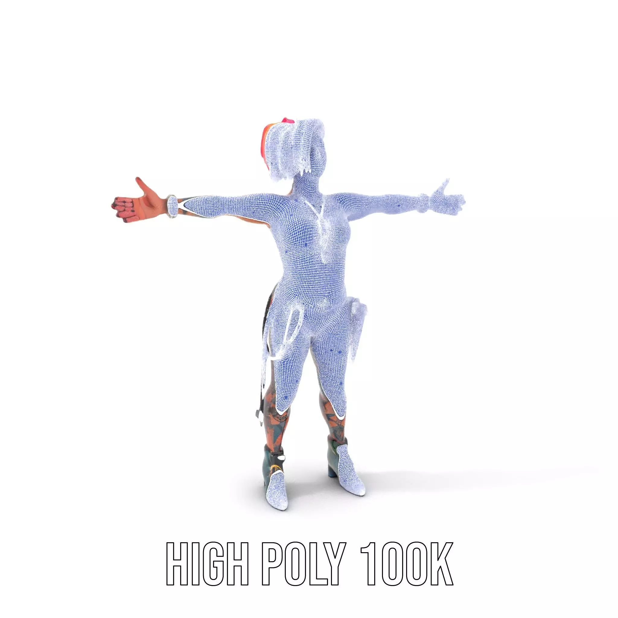 Vibrant Tattooed Character model pack Low-poly 3D model_4