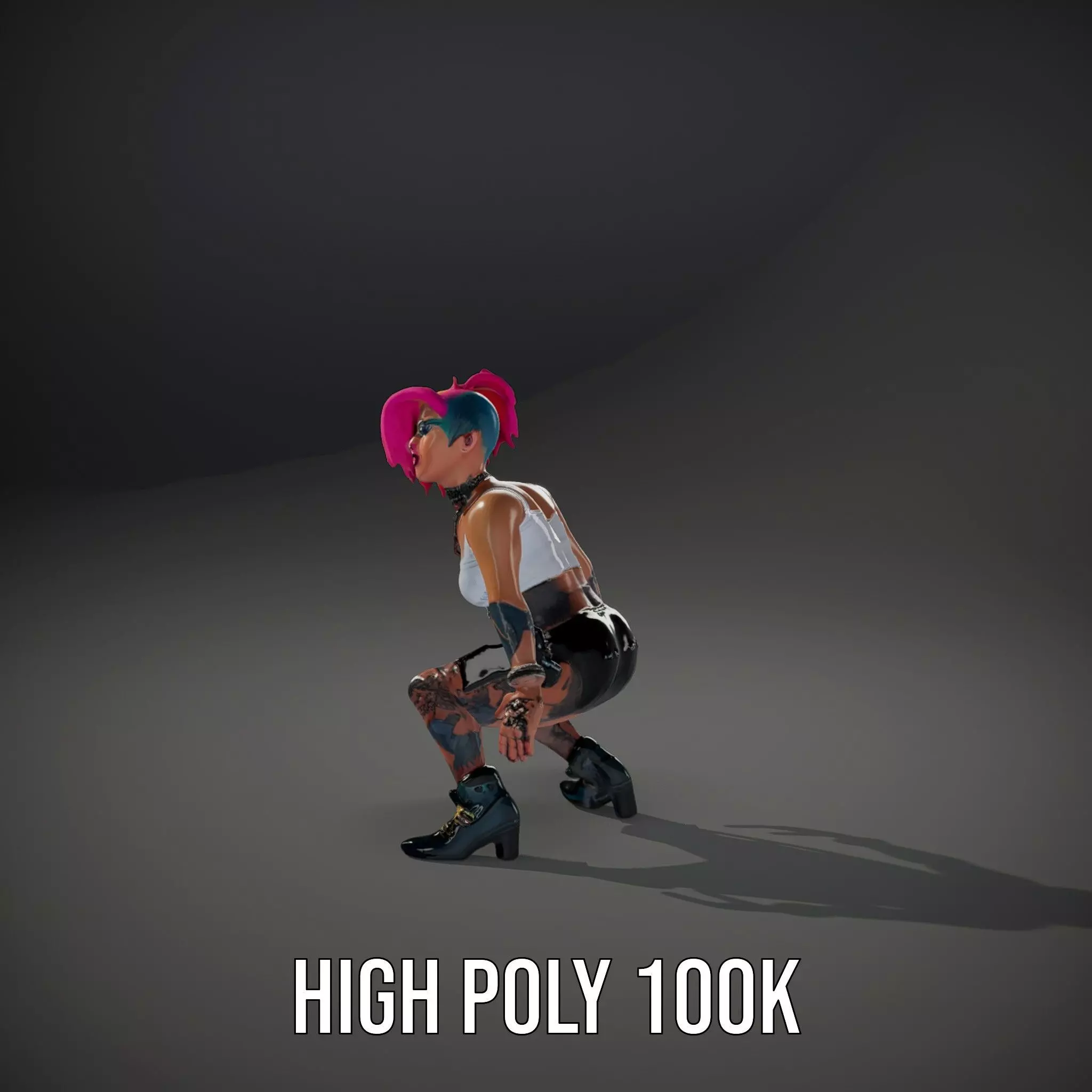 Vibrant Tattooed Character model pack Low-poly 3D model_14