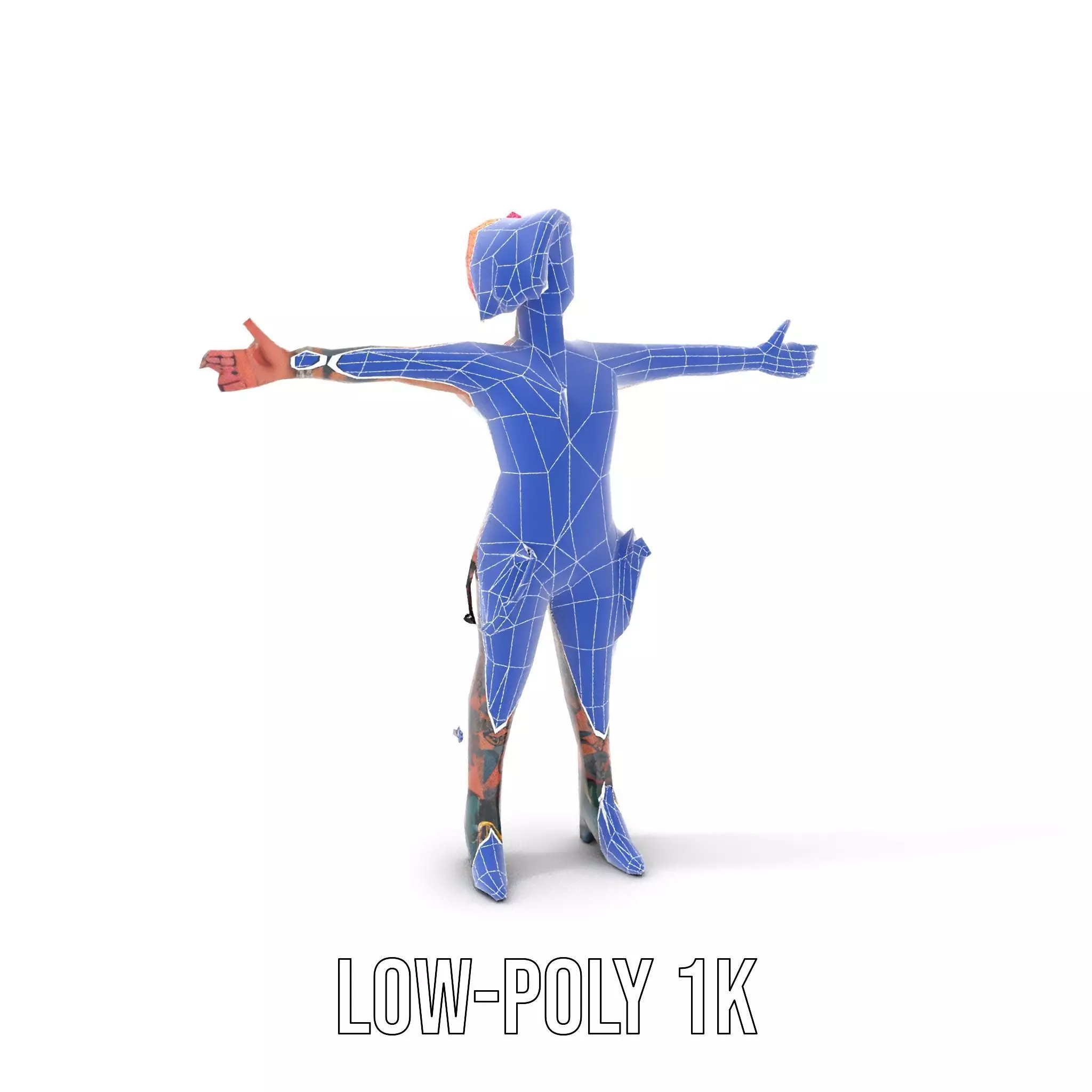 Vibrant Tattooed Character model pack Low-poly 3D model_13