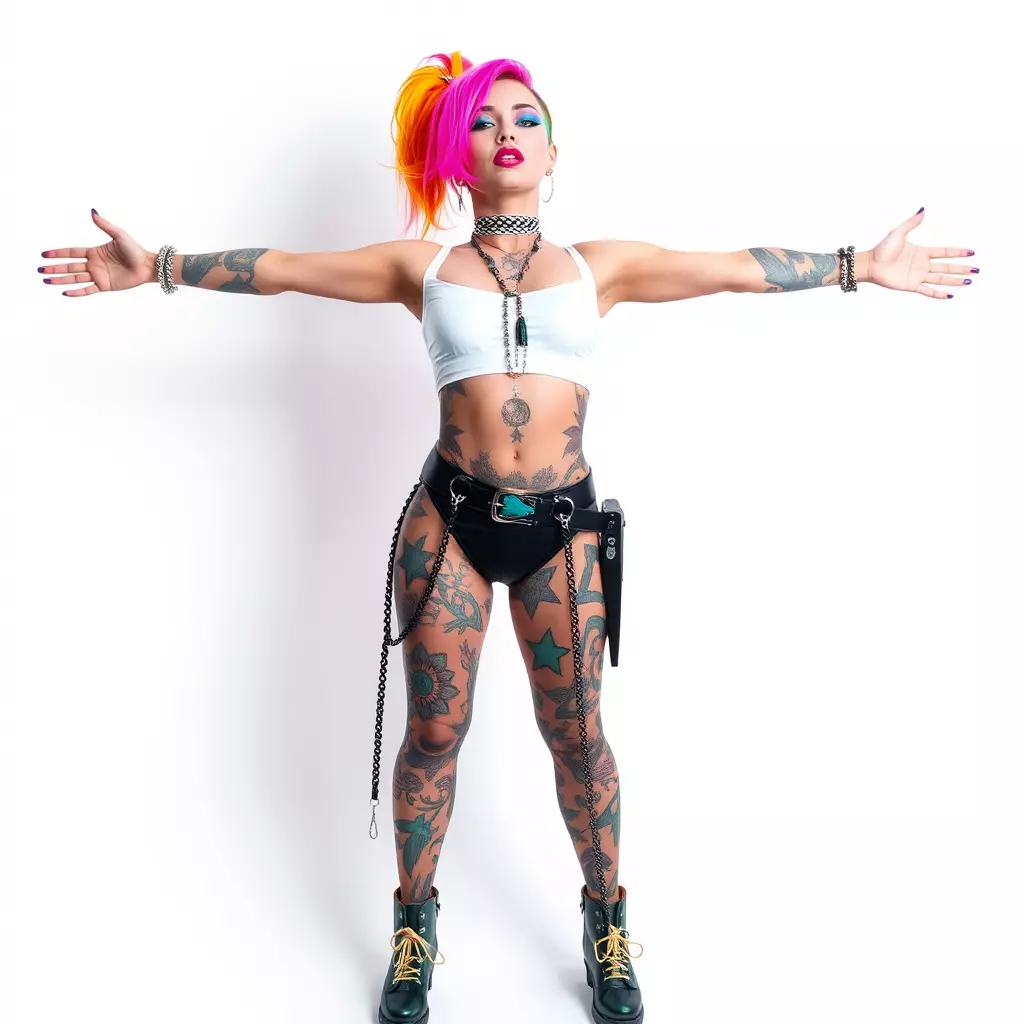 Vibrant Tattooed Character model pack Low-poly 3D model_2