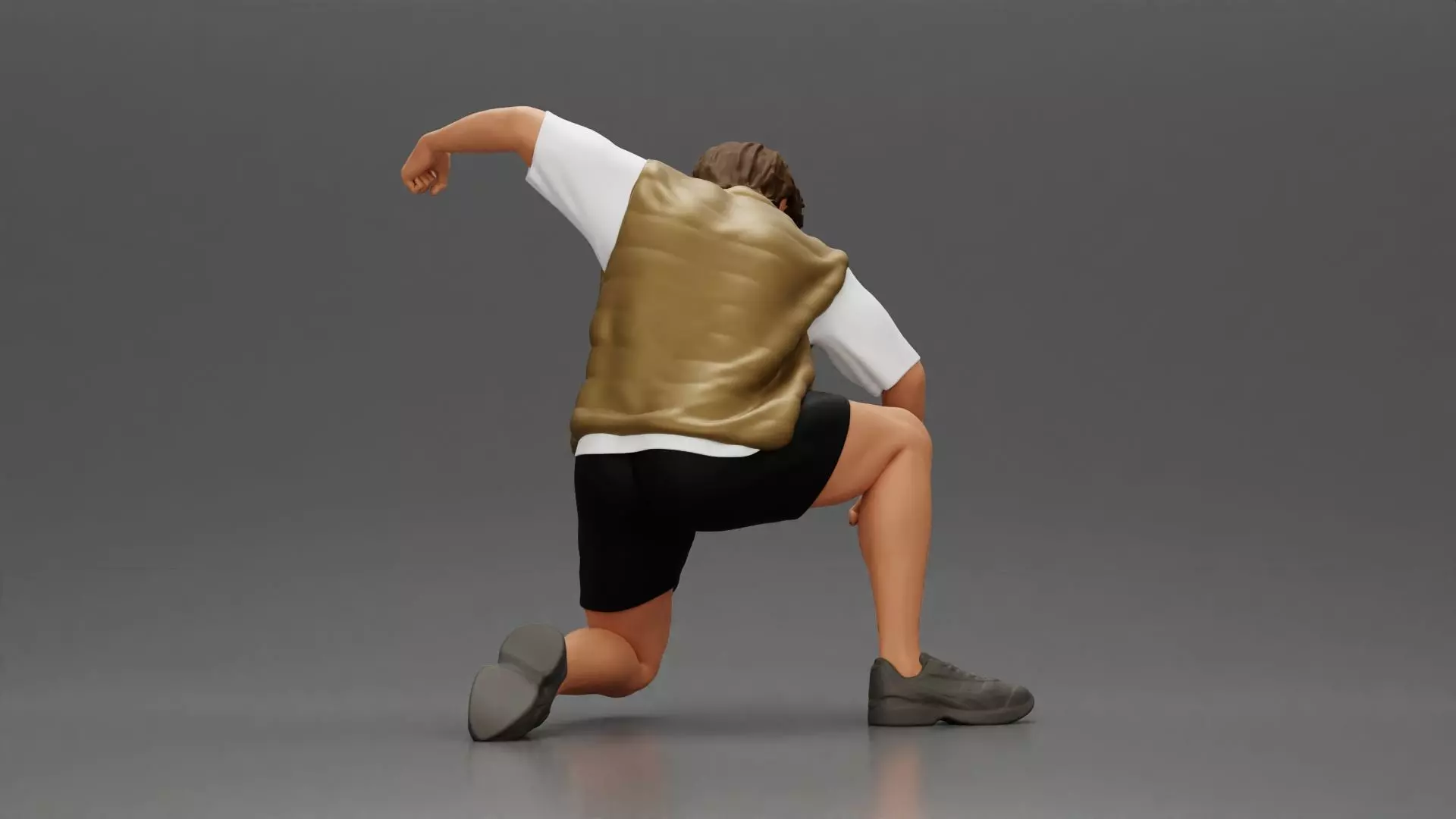 Man Confronting Opponent in Intense Struggle on the Street 3D print model_4