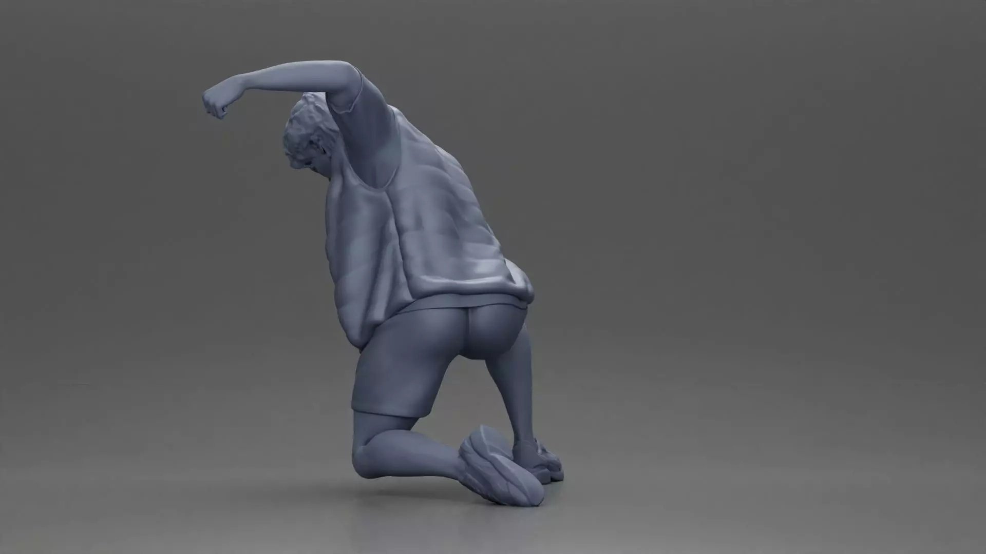 Man Confronting Opponent in Intense Struggle on the Street 3D print model_11