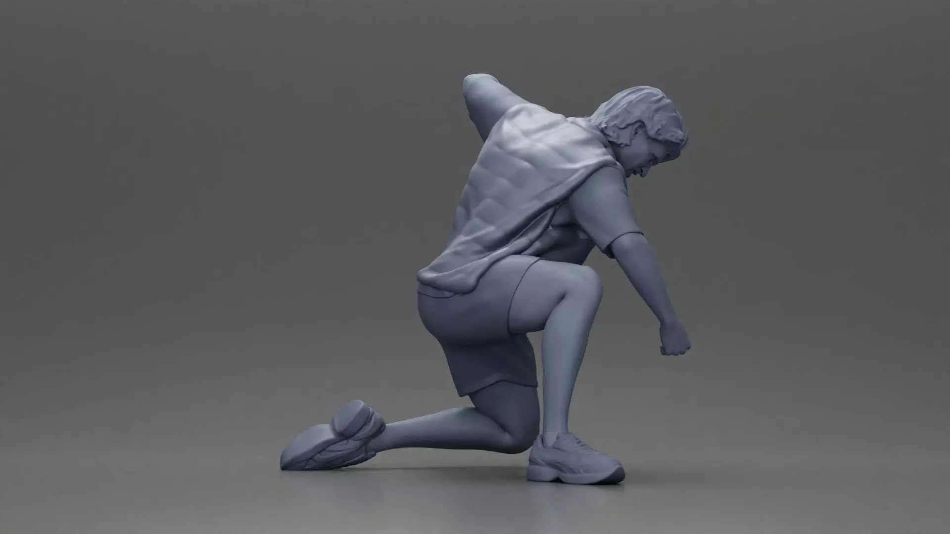 Man Confronting Opponent in Intense Struggle on the Street 3D print model_9