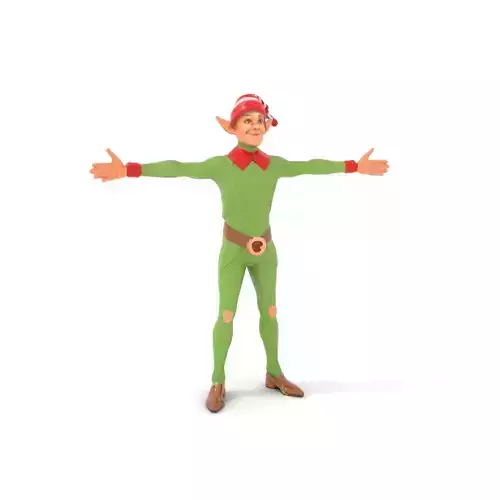 Festive Elf Character model pack Low-poly 3D model