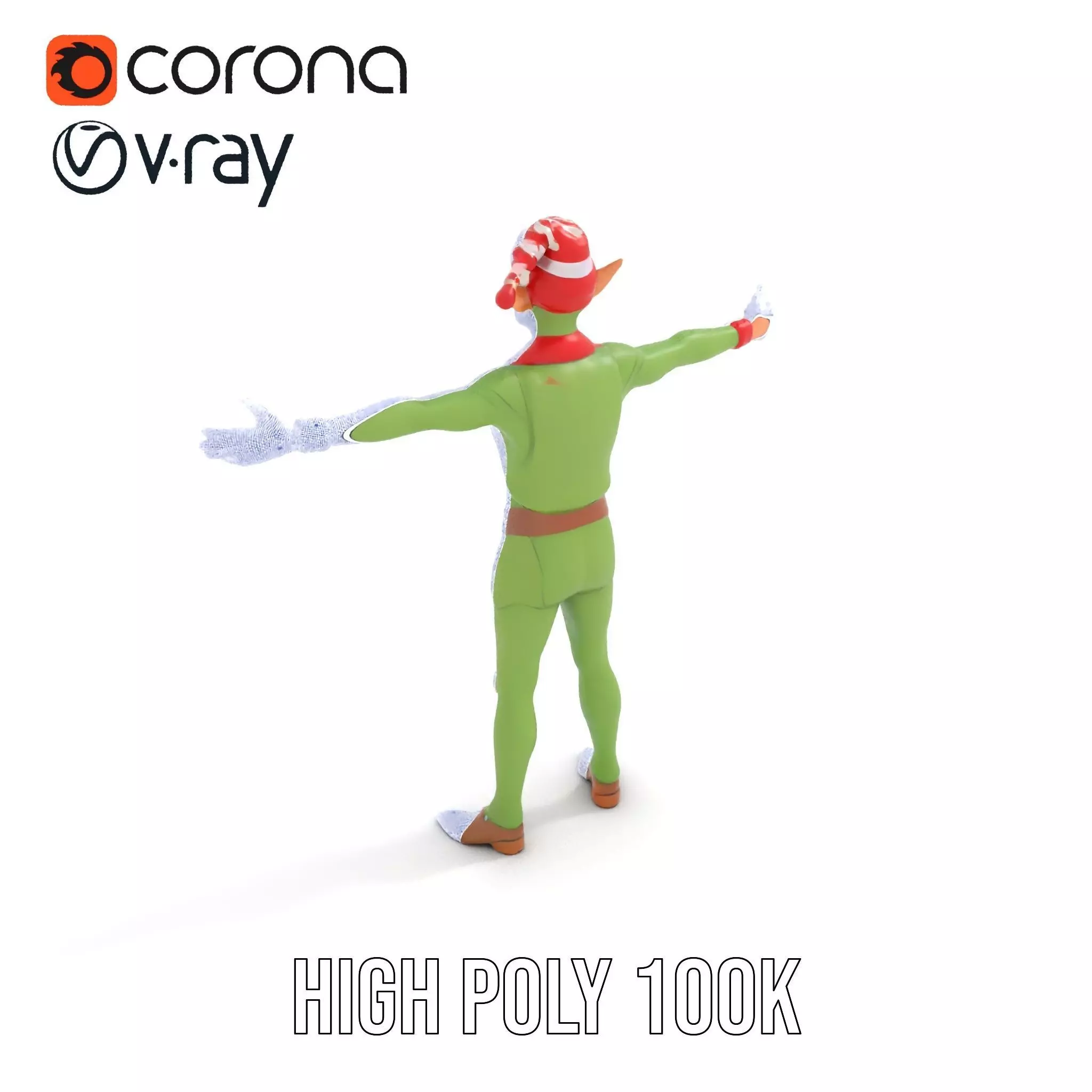 Festive Elf Character model pack Low-poly 3D model_31