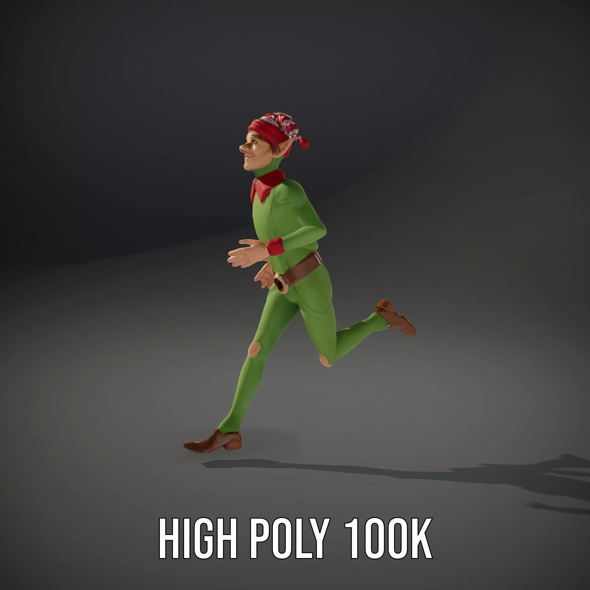 Festive Elf Character model pack Low-poly 3D model_8