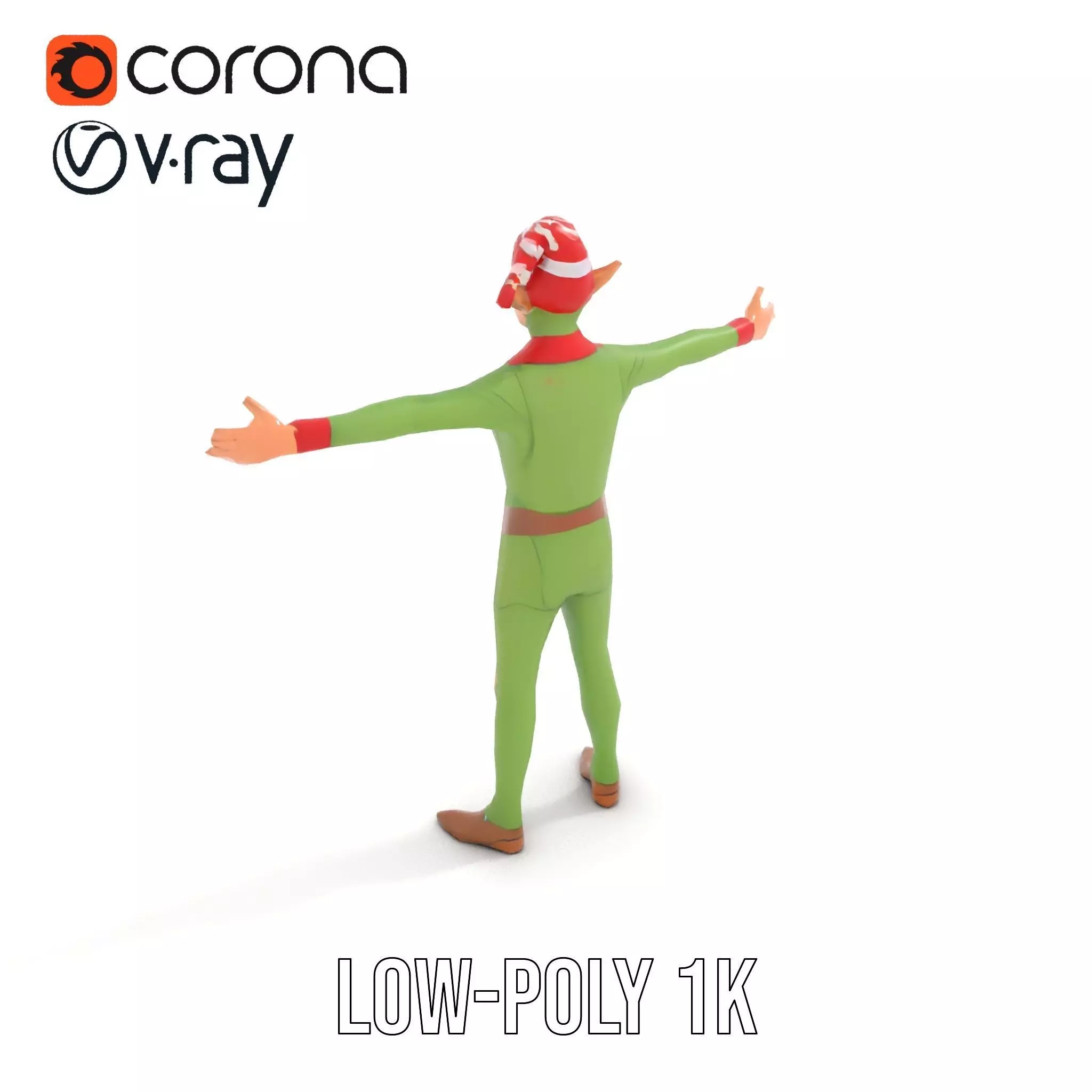 Festive Elf Character model pack Low-poly 3D model_27