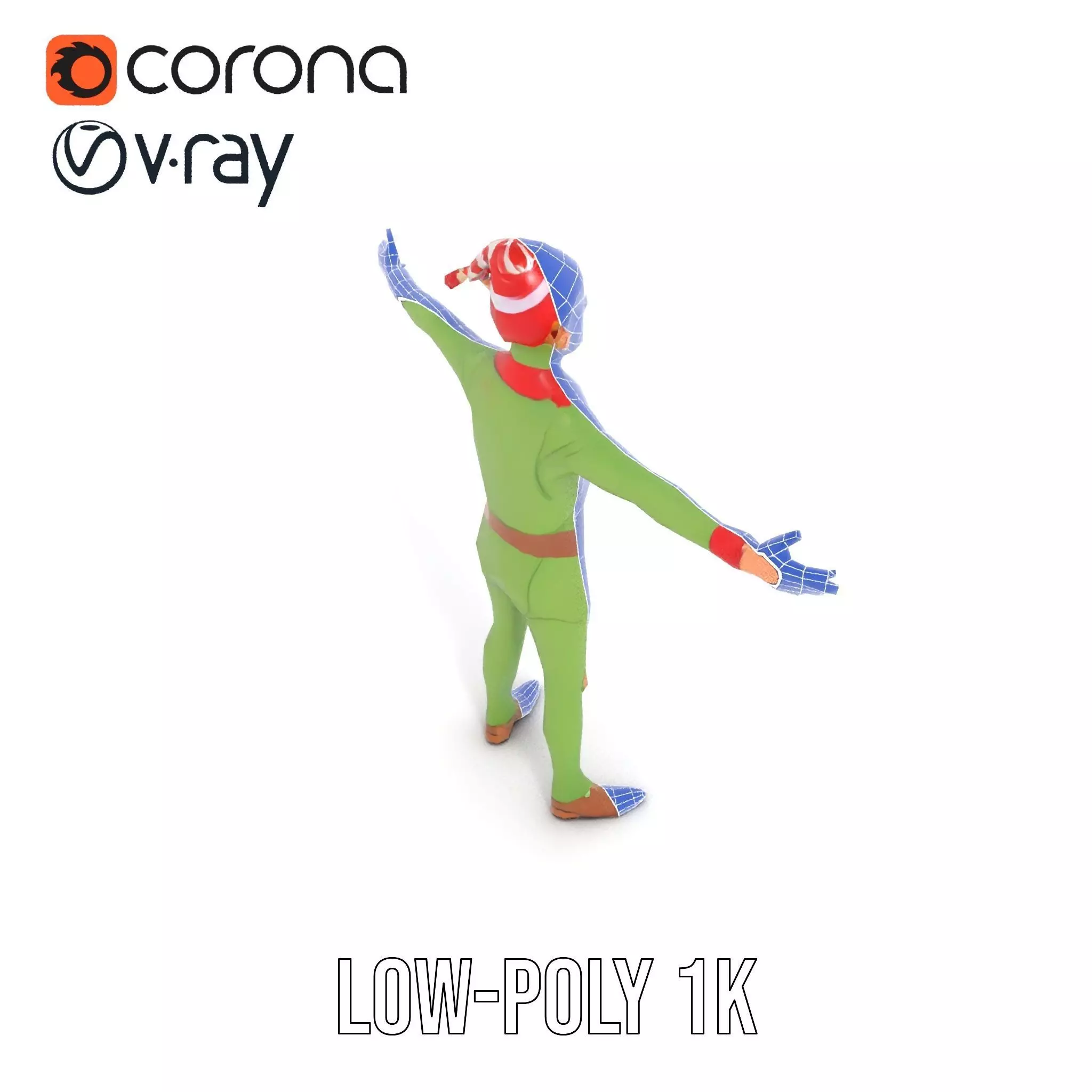 Festive Elf Character model pack Low-poly 3D model_17