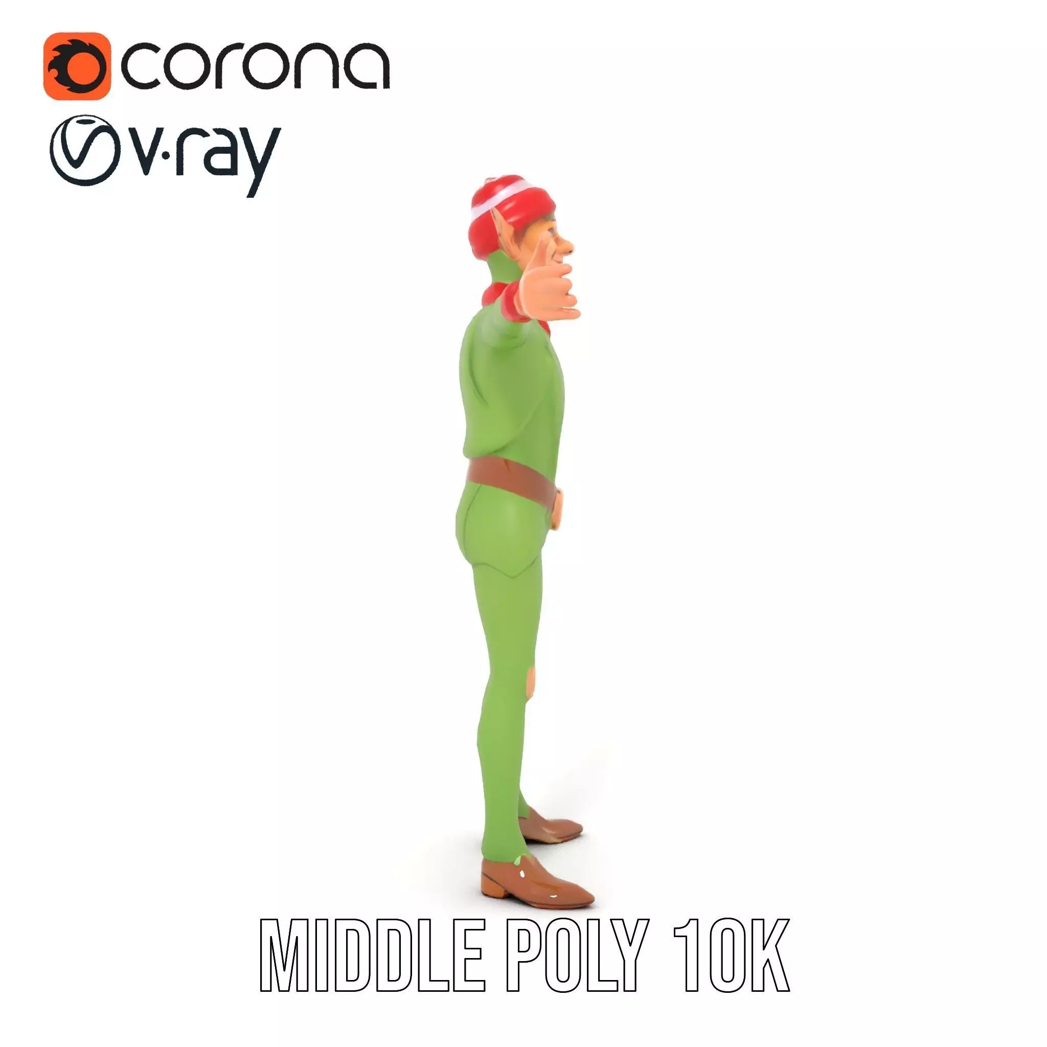 Festive Elf Character model pack Low-poly 3D model_16