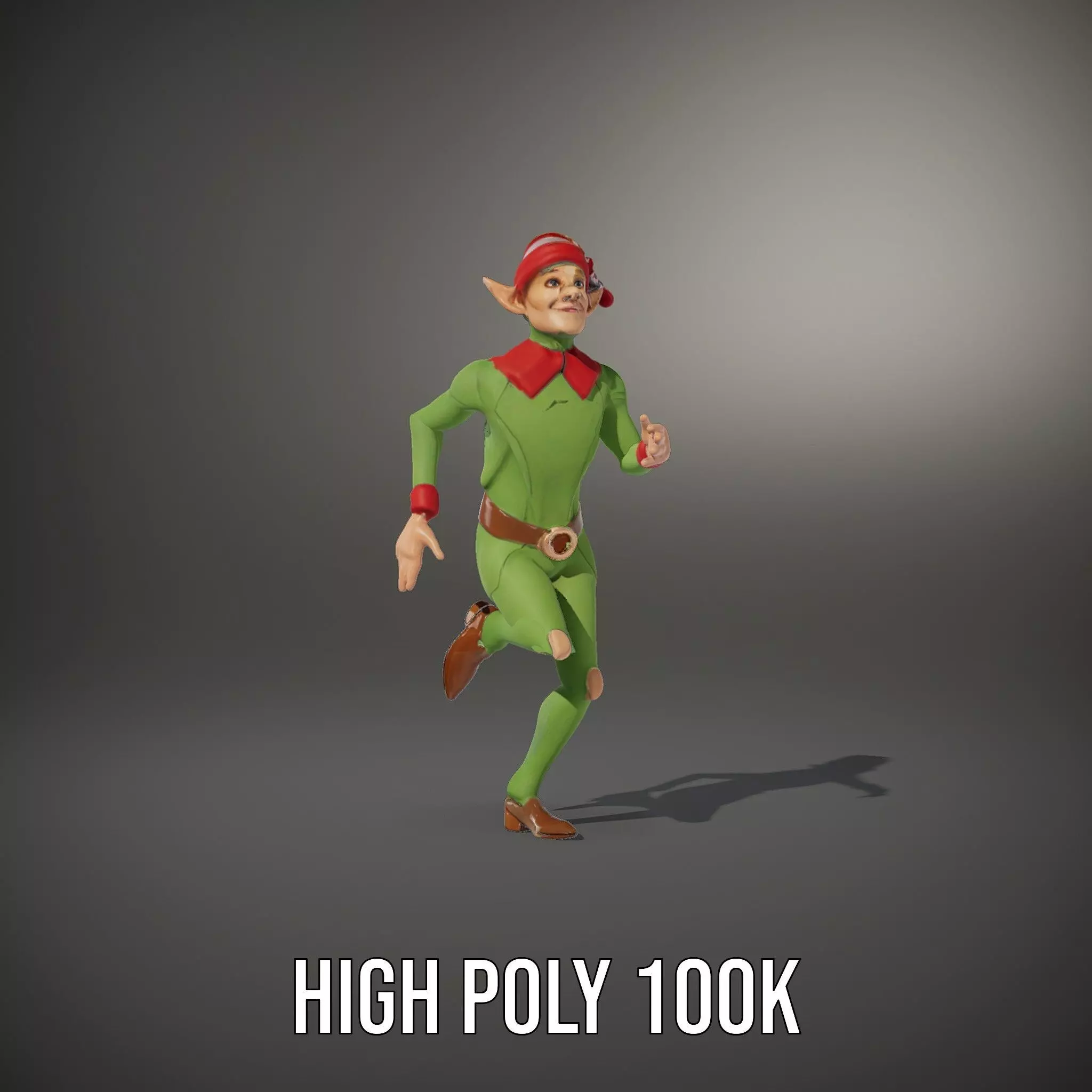 Festive Elf Character model pack Low-poly 3D model_10