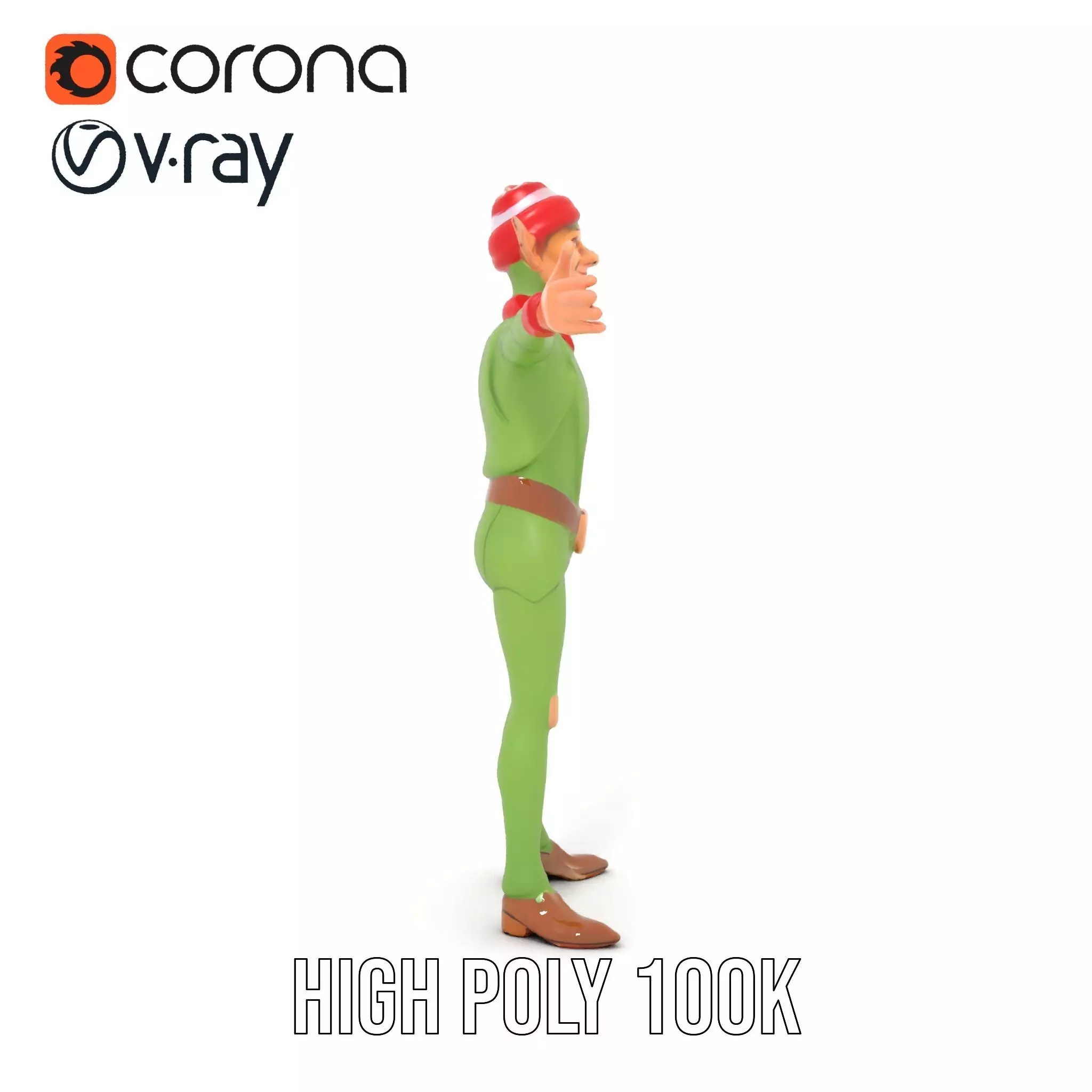 Festive Elf Character model pack Low-poly 3D model_28