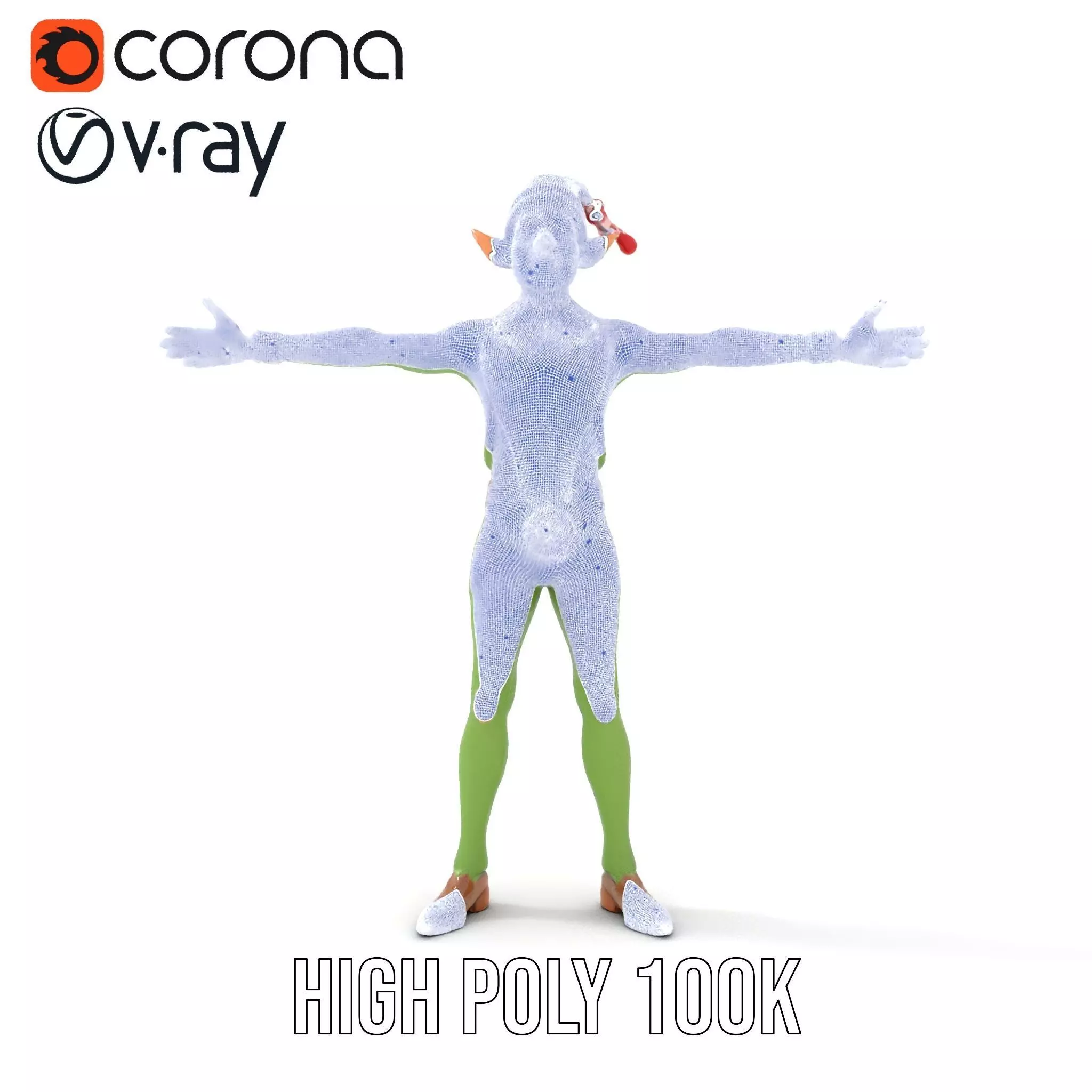 Festive Elf Character model pack Low-poly 3D model_34