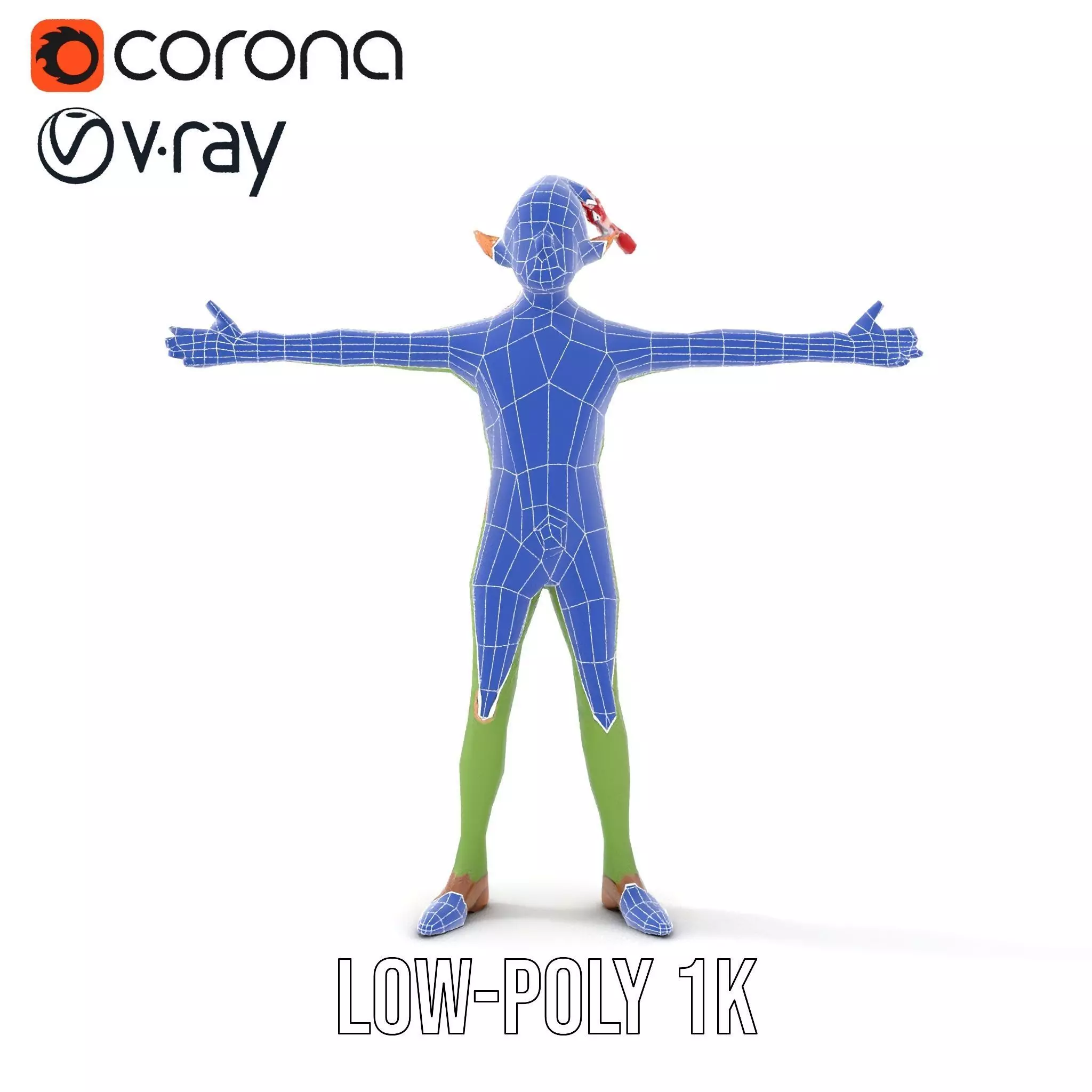 Festive Elf Character model pack Low-poly 3D model_25