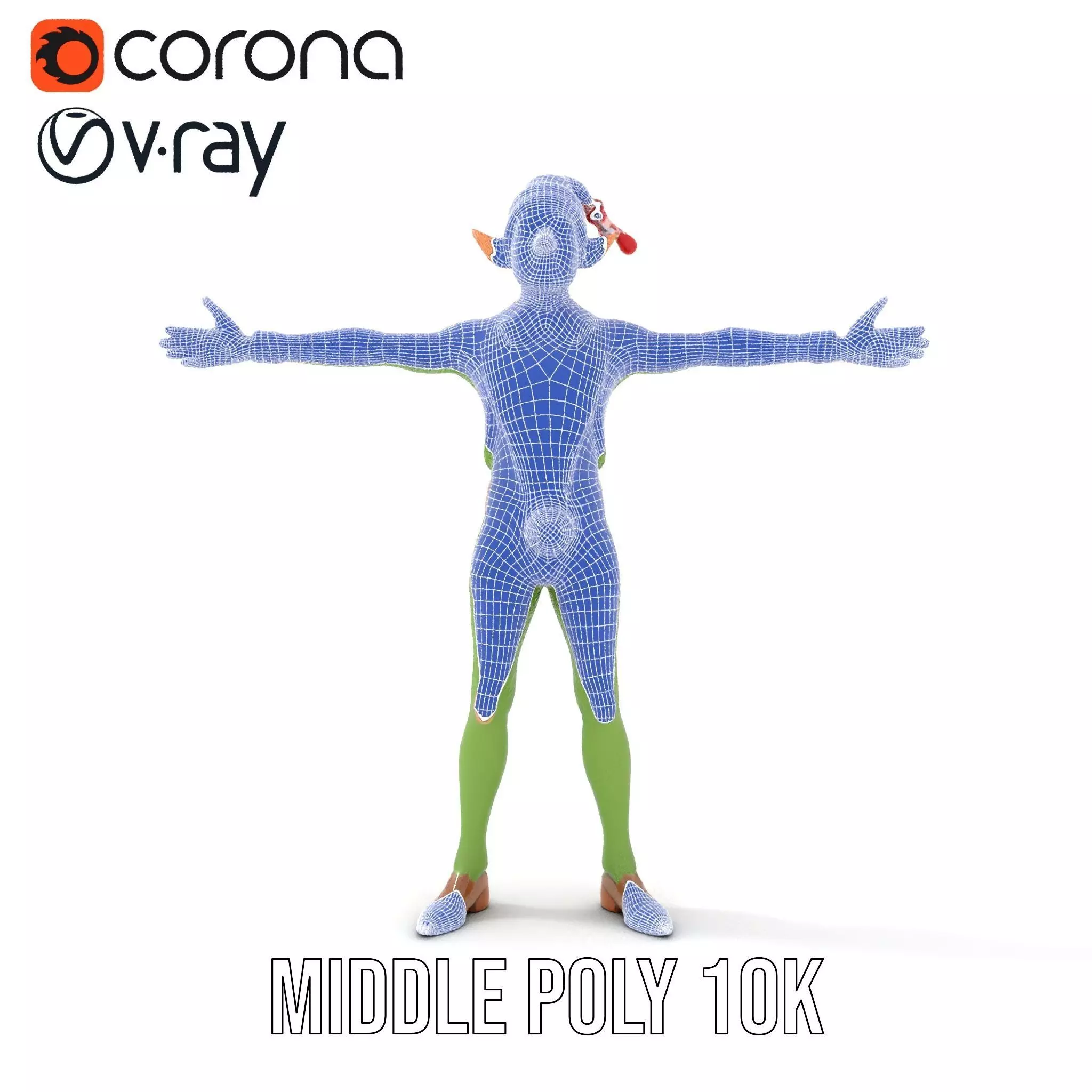 Festive Elf Character model pack Low-poly 3D model_24