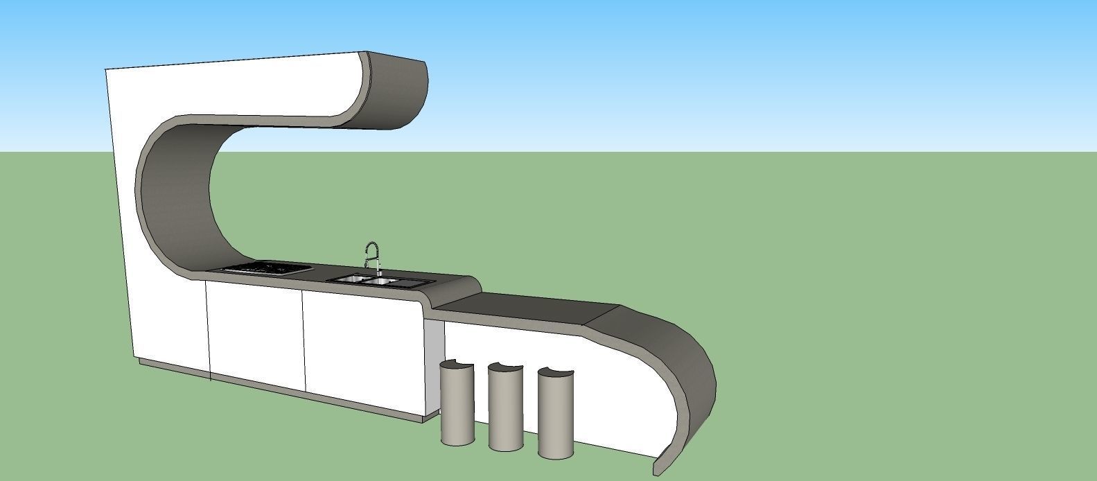 RETRO KITCHEN 3D model_1