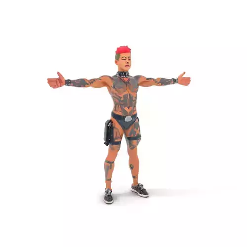 Tattooed Punk Aesthetic model pack Low-poly 3D model