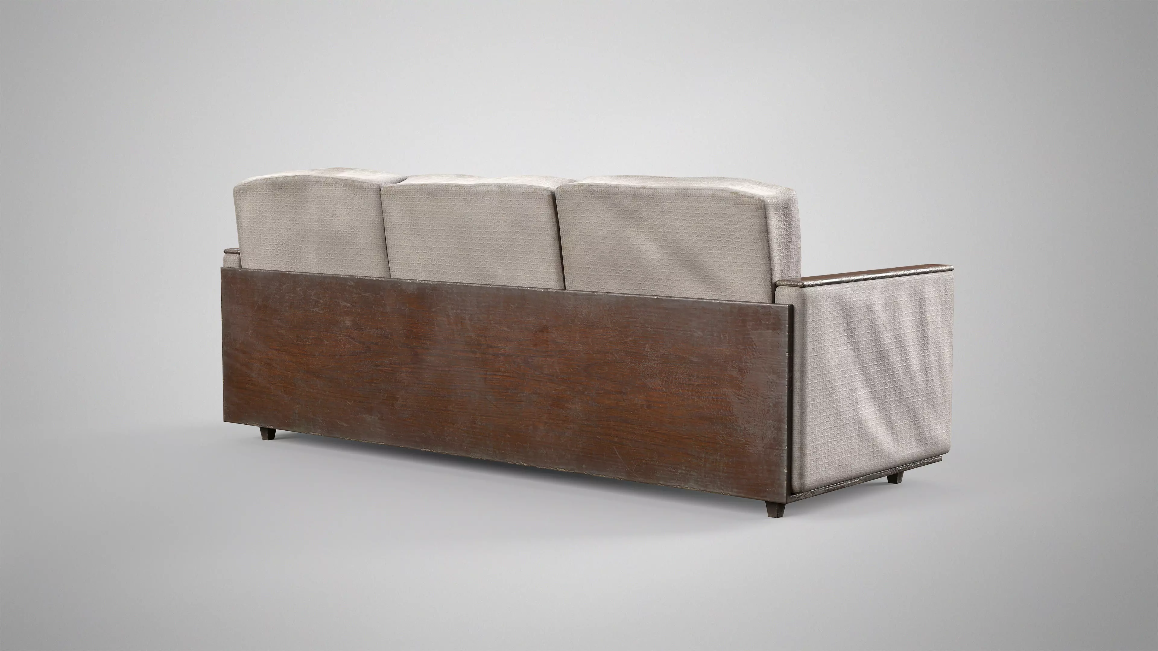 Old Couch - Retro Soviet Sofa with Pillows AAA Game Ready Low-poly 3D model_16
