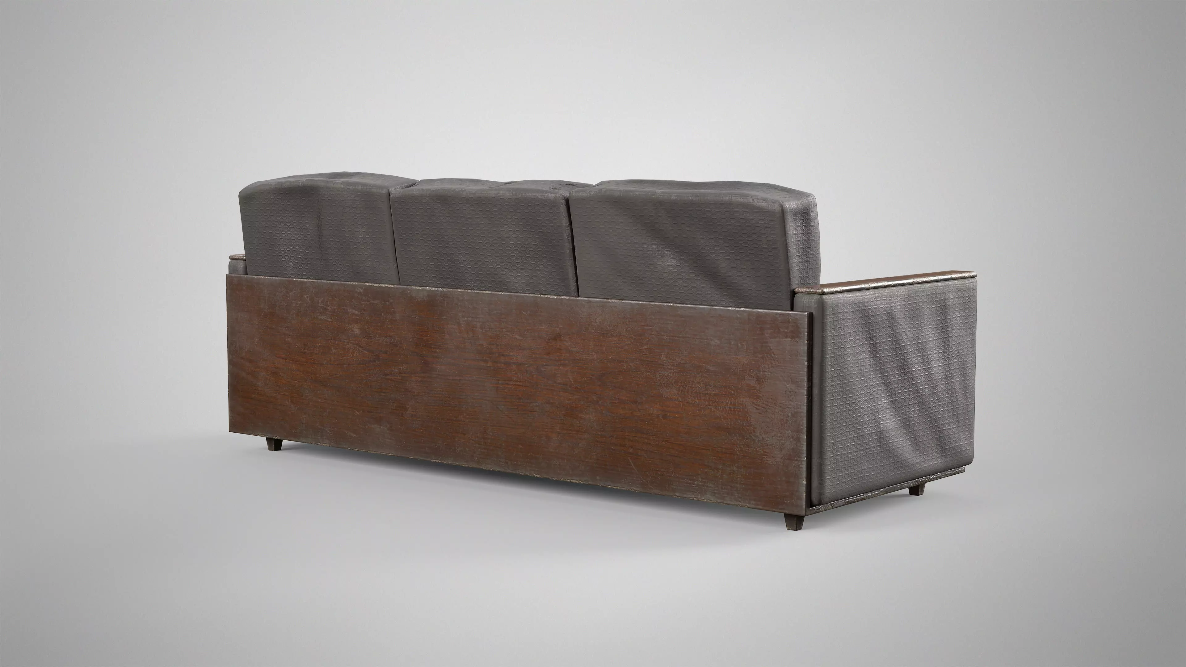 Old Couch - Retro Soviet Sofa with Pillows AAA Game Ready Low-poly 3D model_19