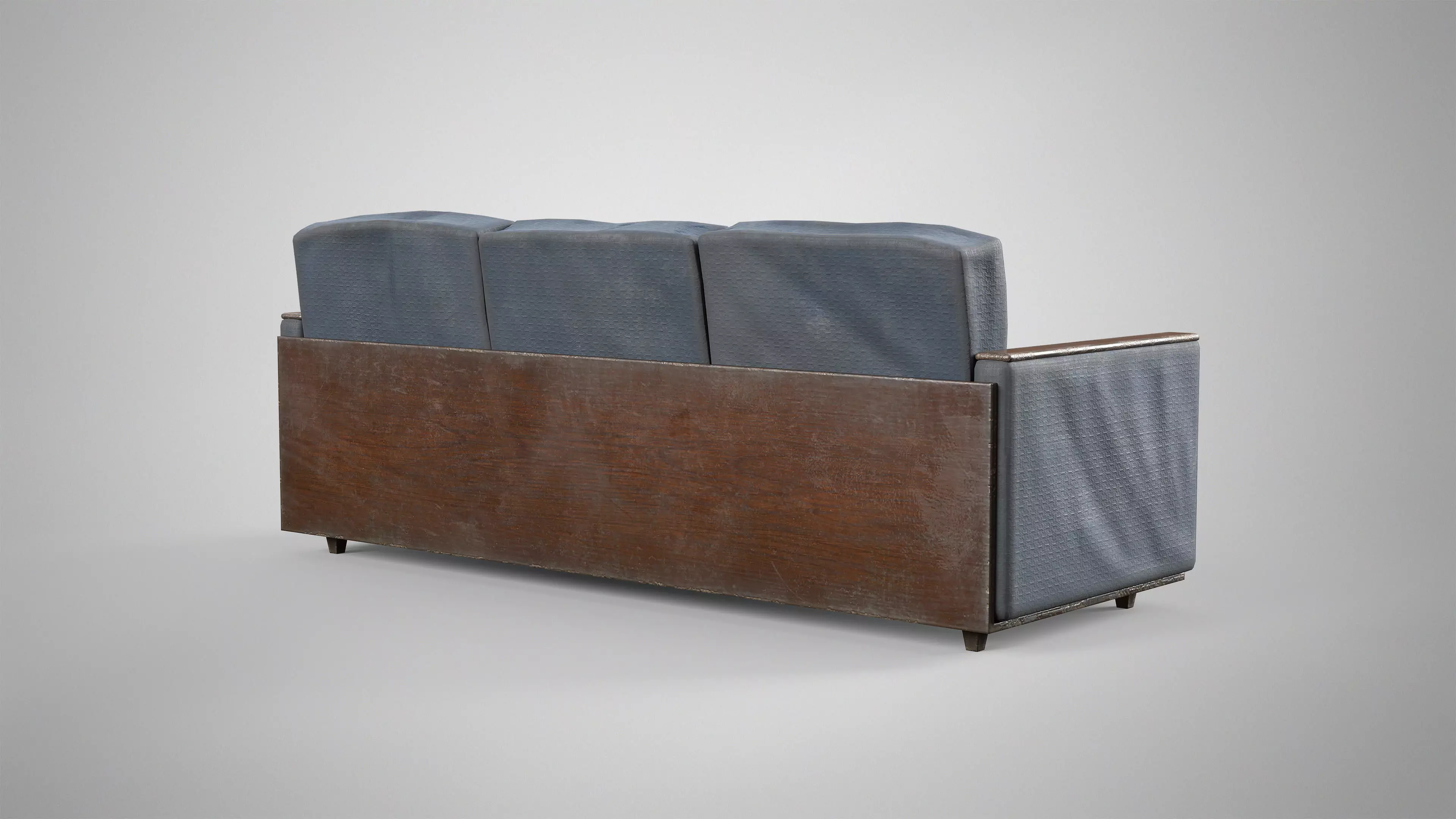 Old Couch - Retro Soviet Sofa with Pillows AAA Game Ready Low-poly 3D model_10