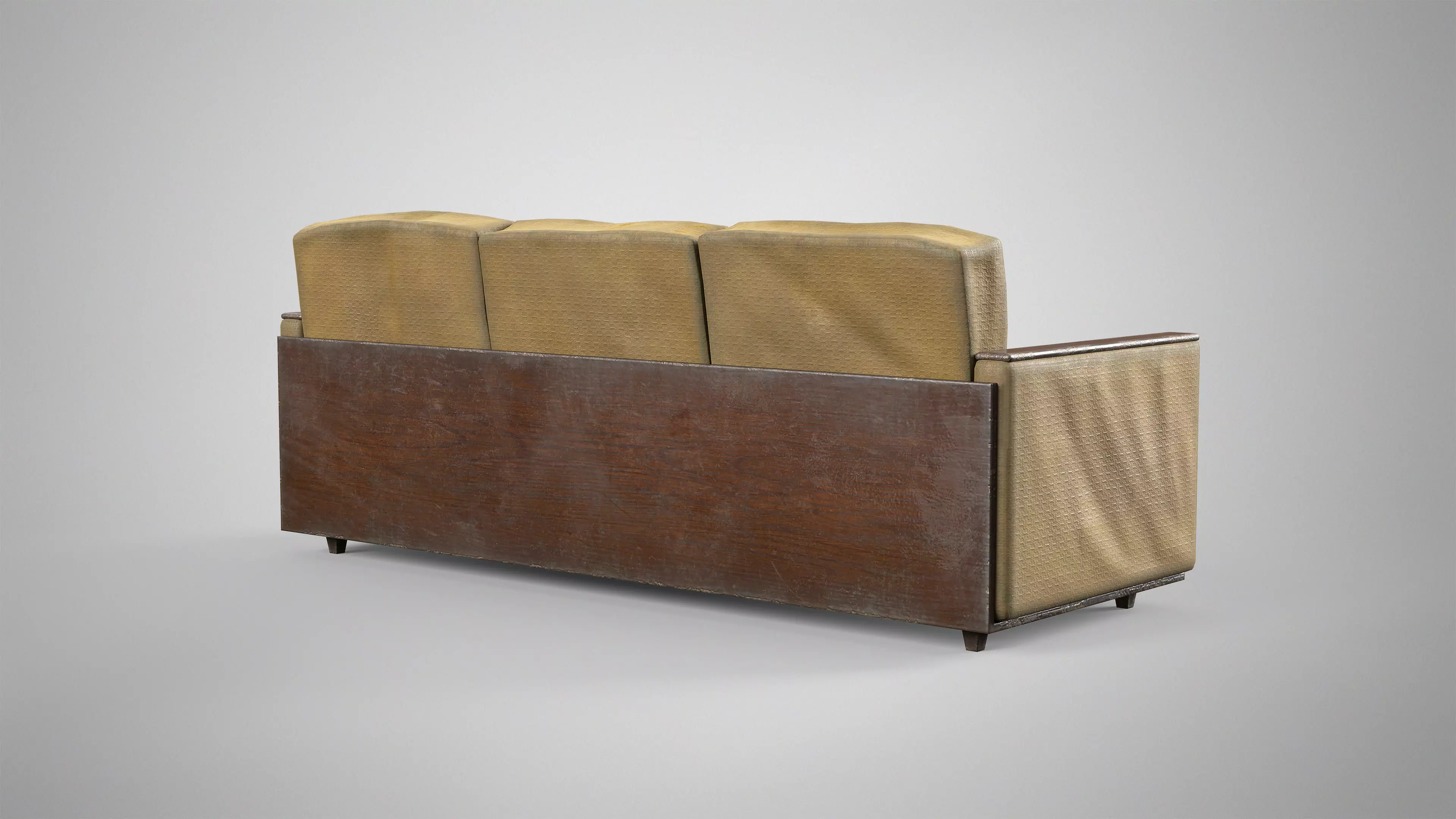 Old Couch - Retro Soviet Sofa with Pillows AAA Game Ready Low-poly 3D model_13
