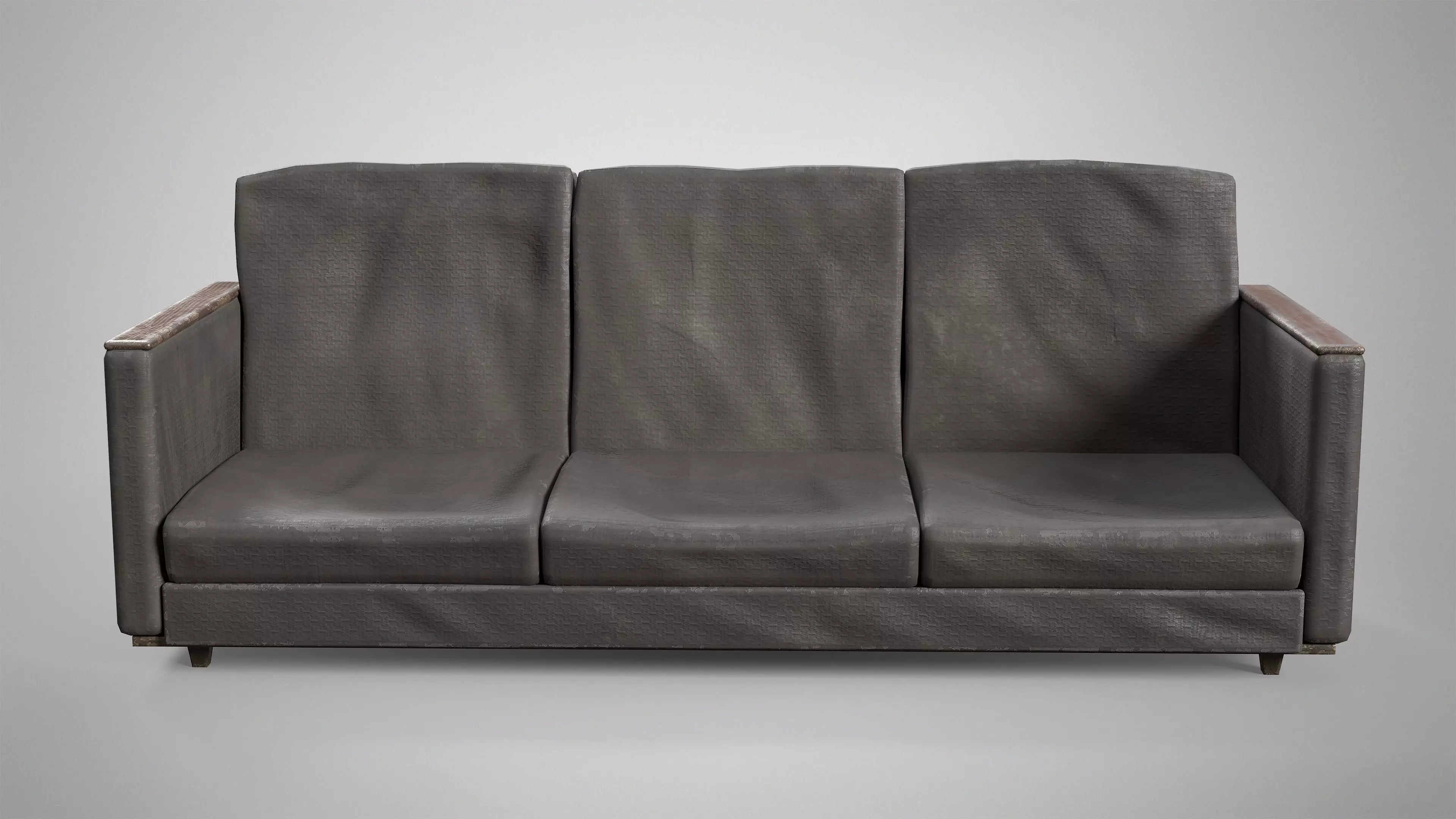 Old Couch - Retro Soviet Sofa with Pillows AAA Game Ready Low-poly 3D model_18