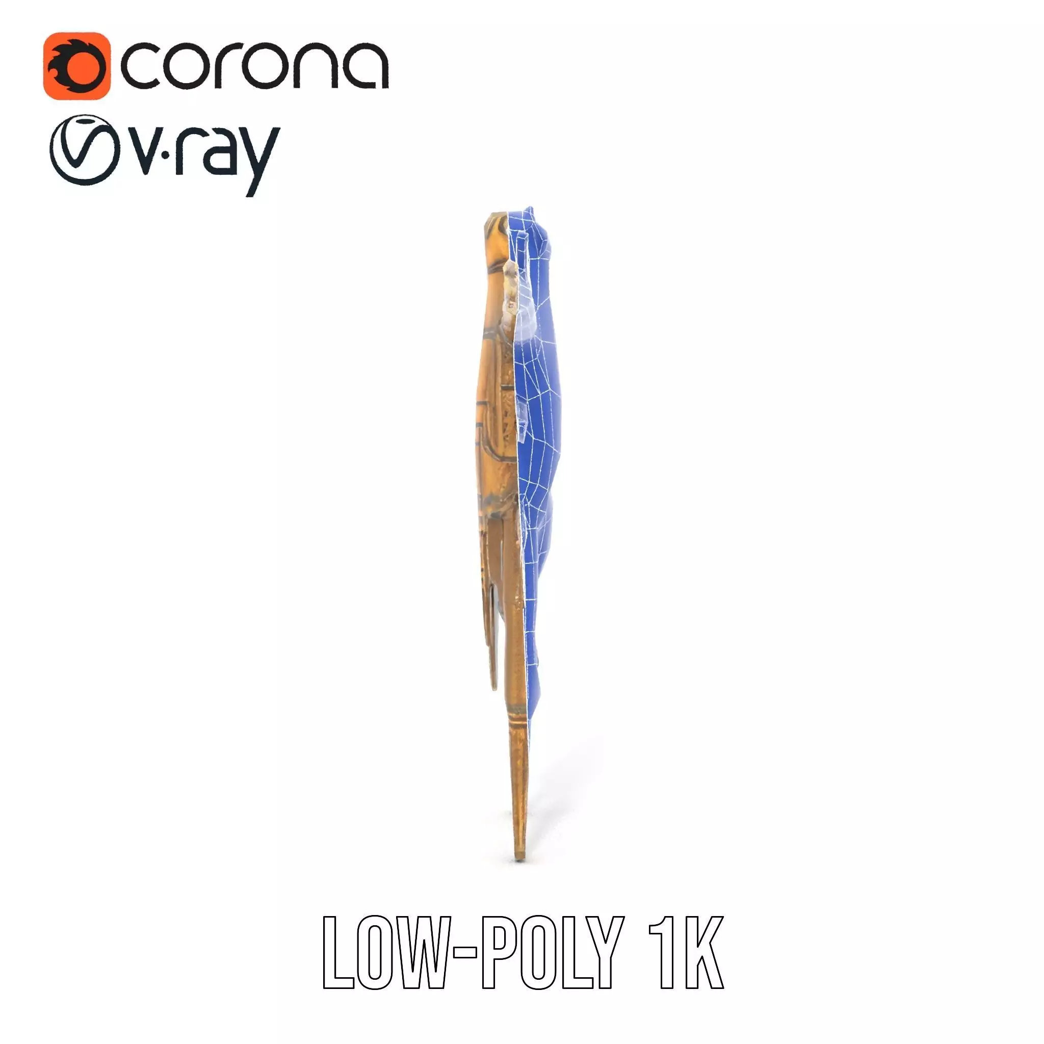 Bronze Insectoid Sculpture model pack Low-poly 3D model_31