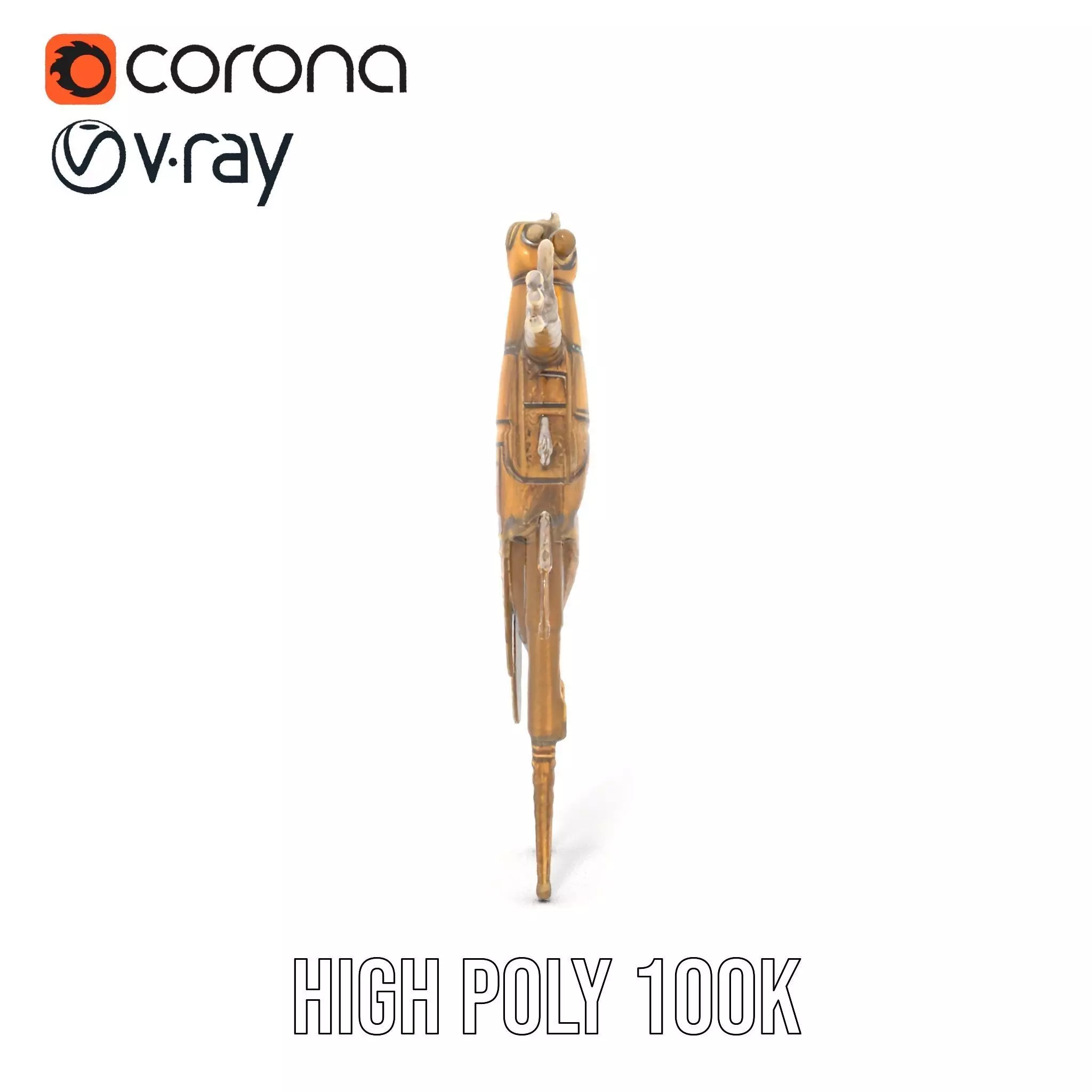 Bronze Insectoid Sculpture model pack Low-poly 3D model_20