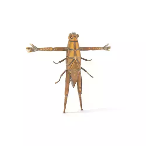 Bronze Insectoid Sculpture model pack Low-poly 3D model