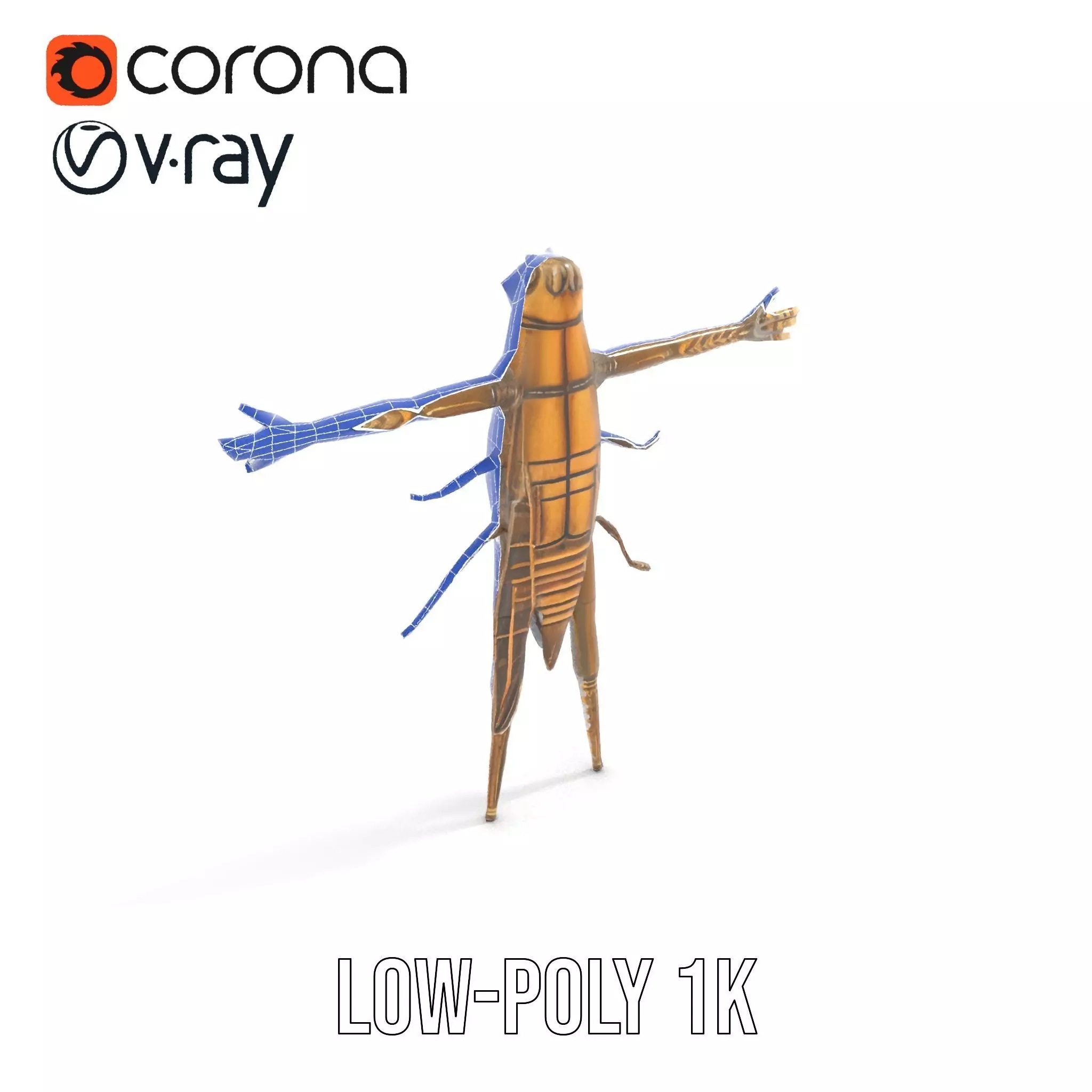 Bronze Insectoid Sculpture model pack Low-poly 3D model_14
