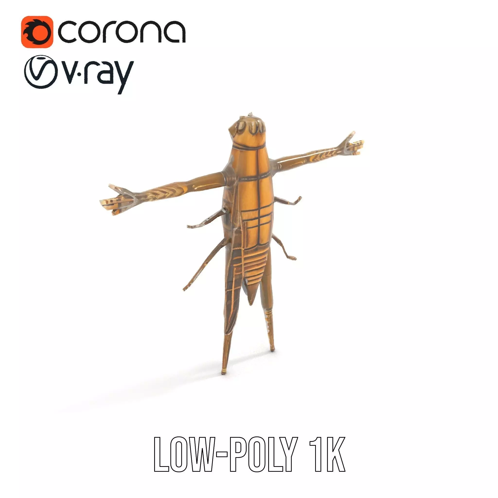Bronze Insectoid Sculpture model pack Low-poly 3D model_17