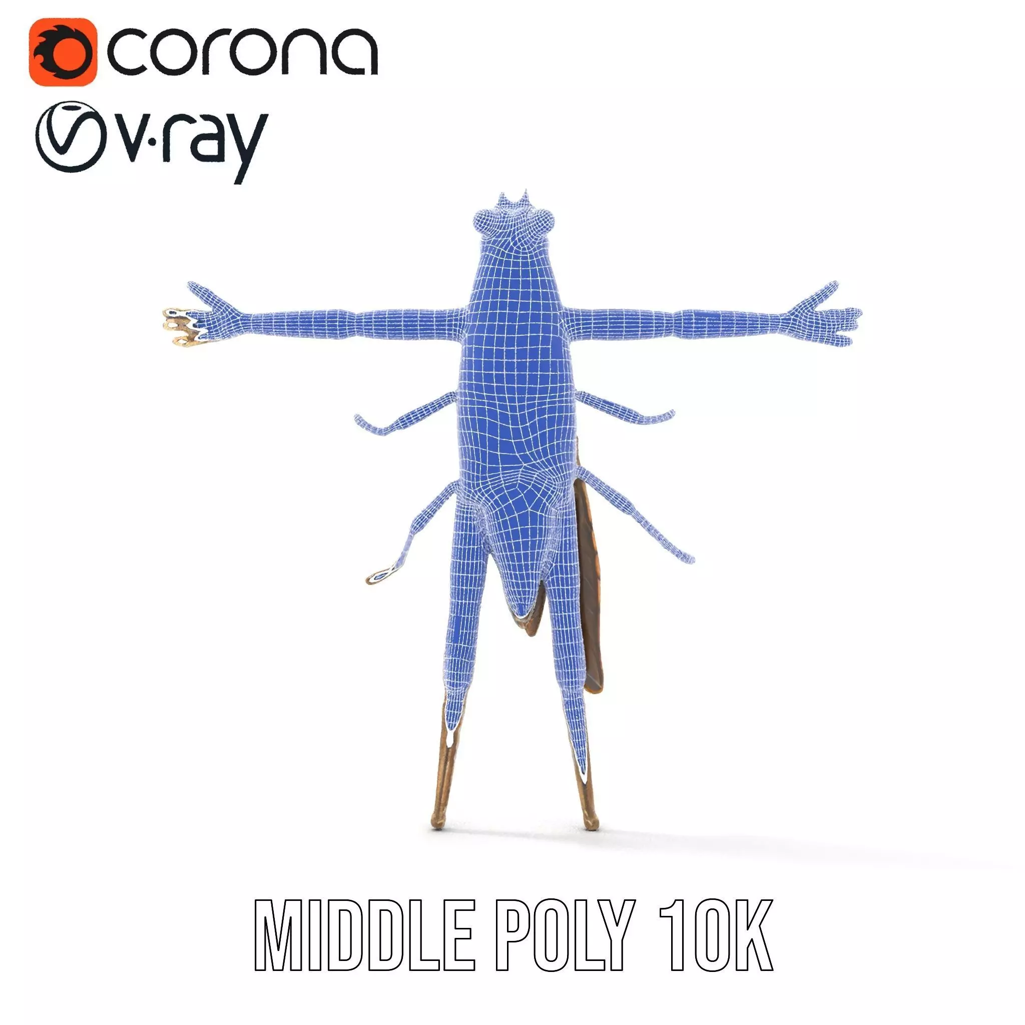 Bronze Insectoid Sculpture model pack Low-poly 3D model_24