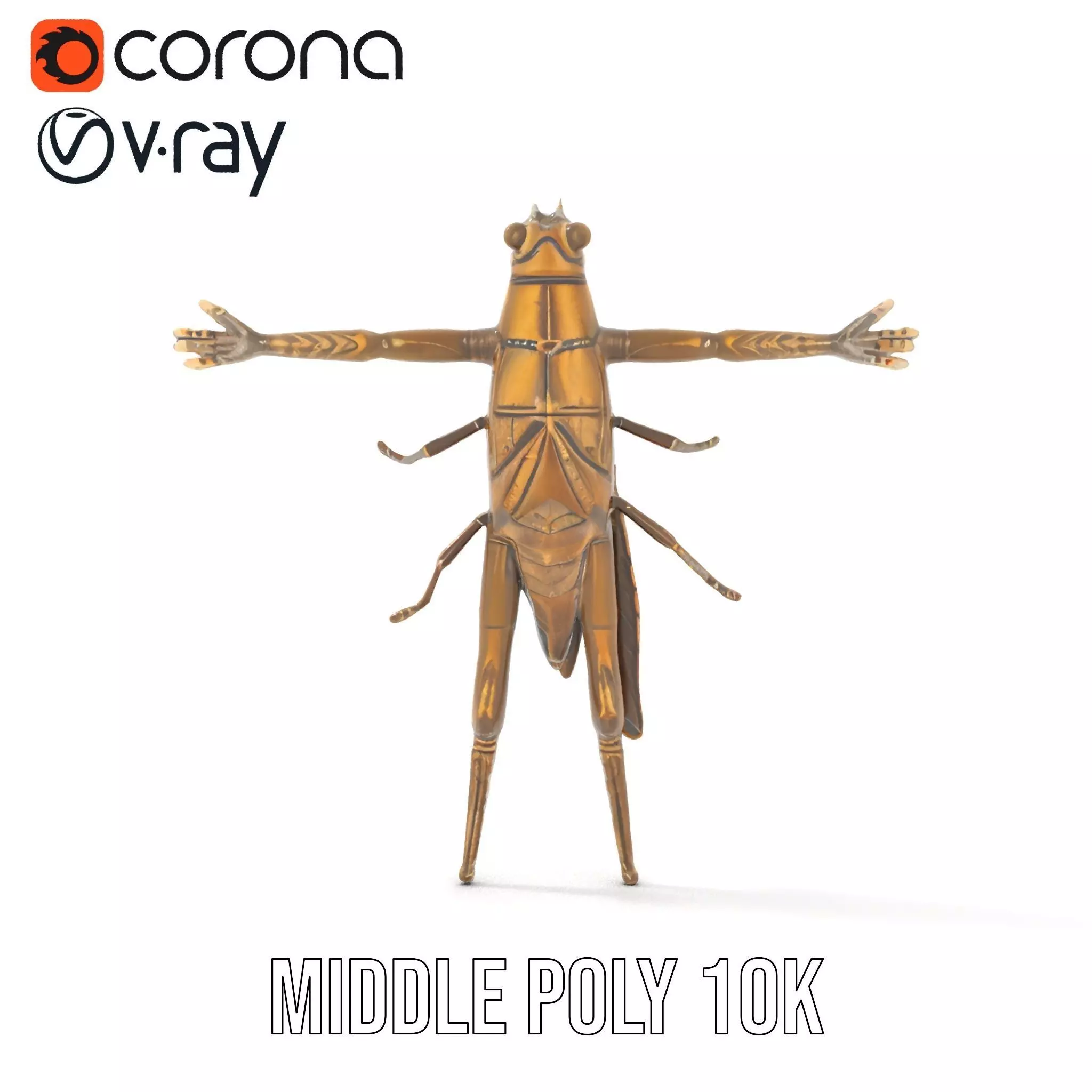 Bronze Insectoid Sculpture model pack Low-poly 3D model_6