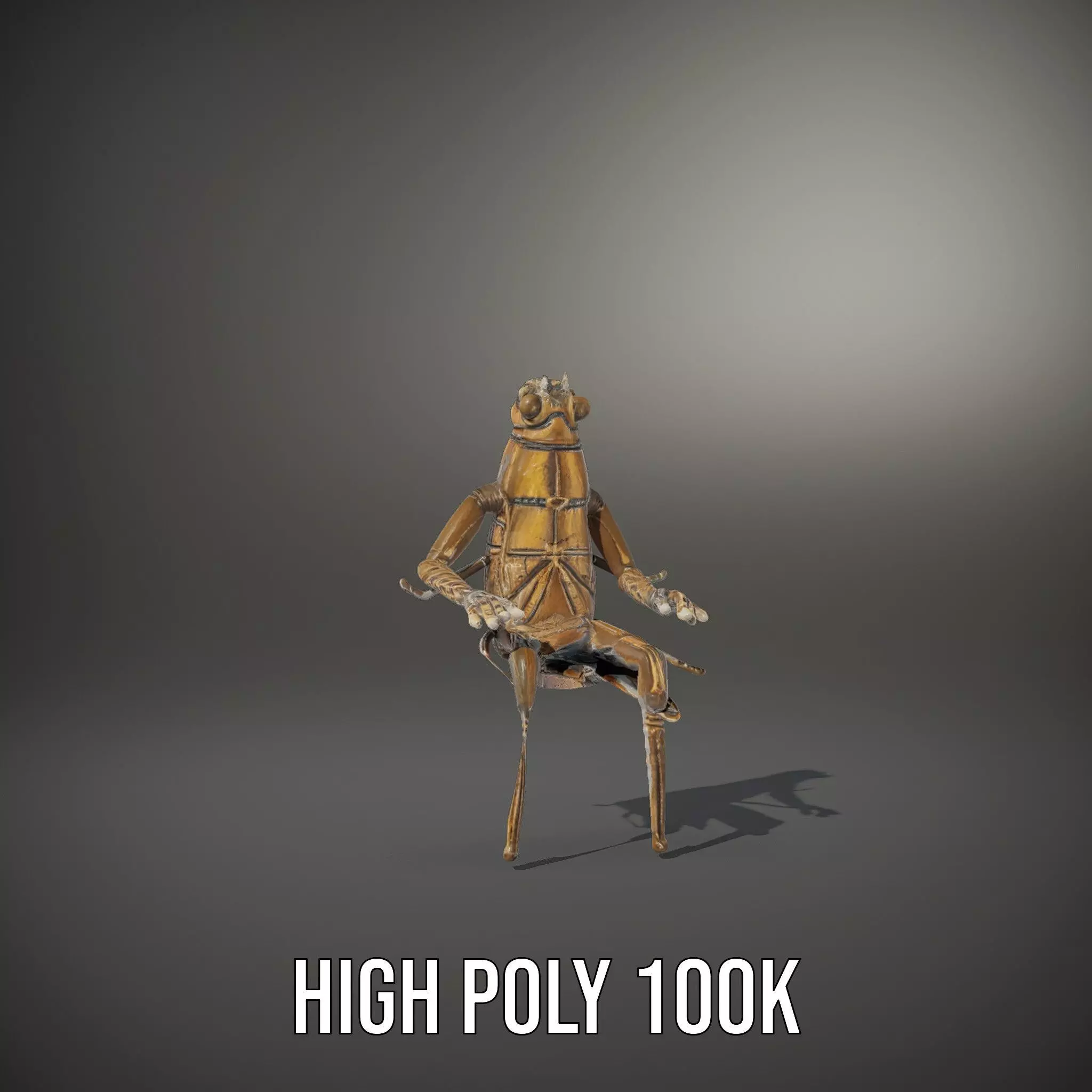 Bronze Insectoid Sculpture model pack Low-poly 3D model_8