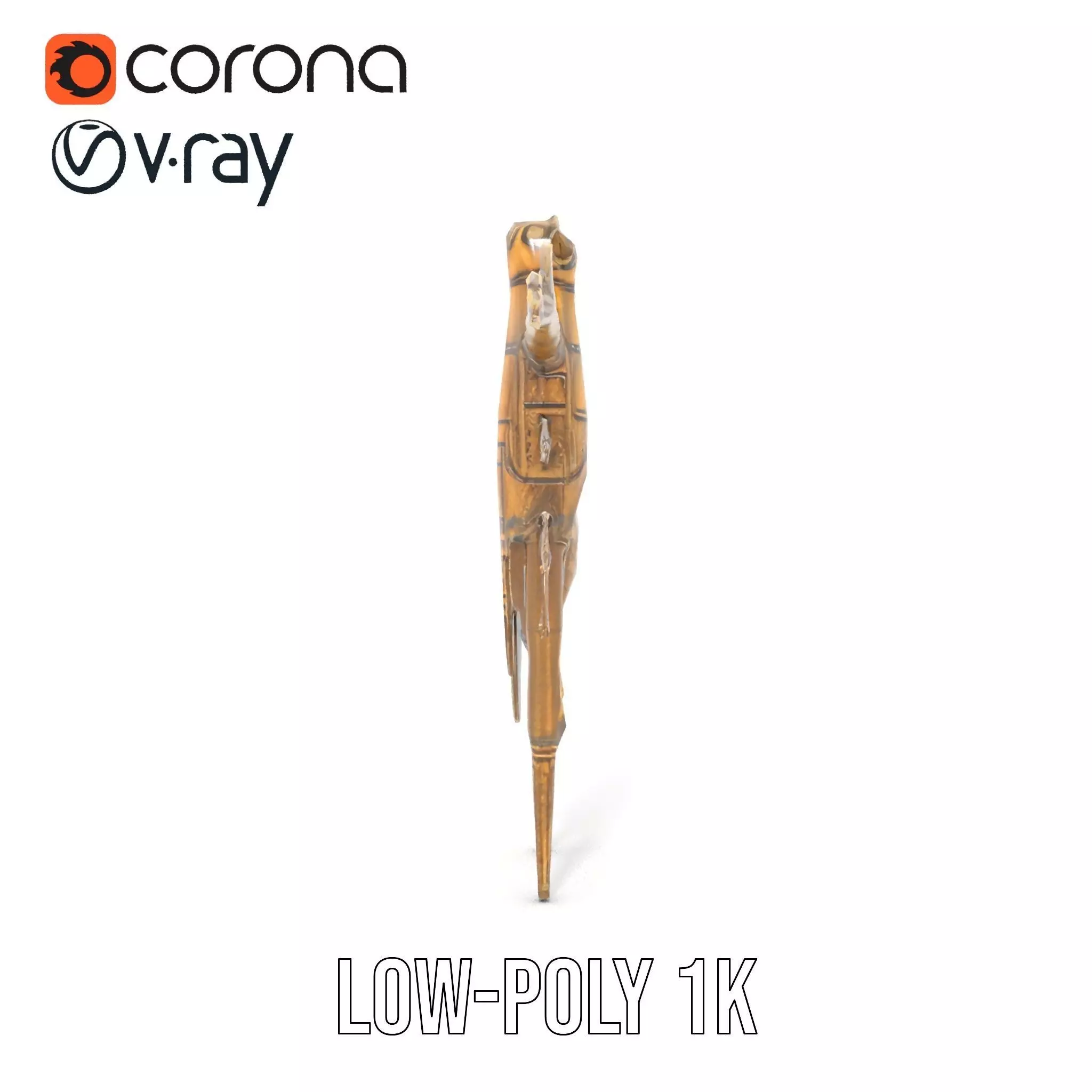 Bronze Insectoid Sculpture model pack Low-poly 3D model_22