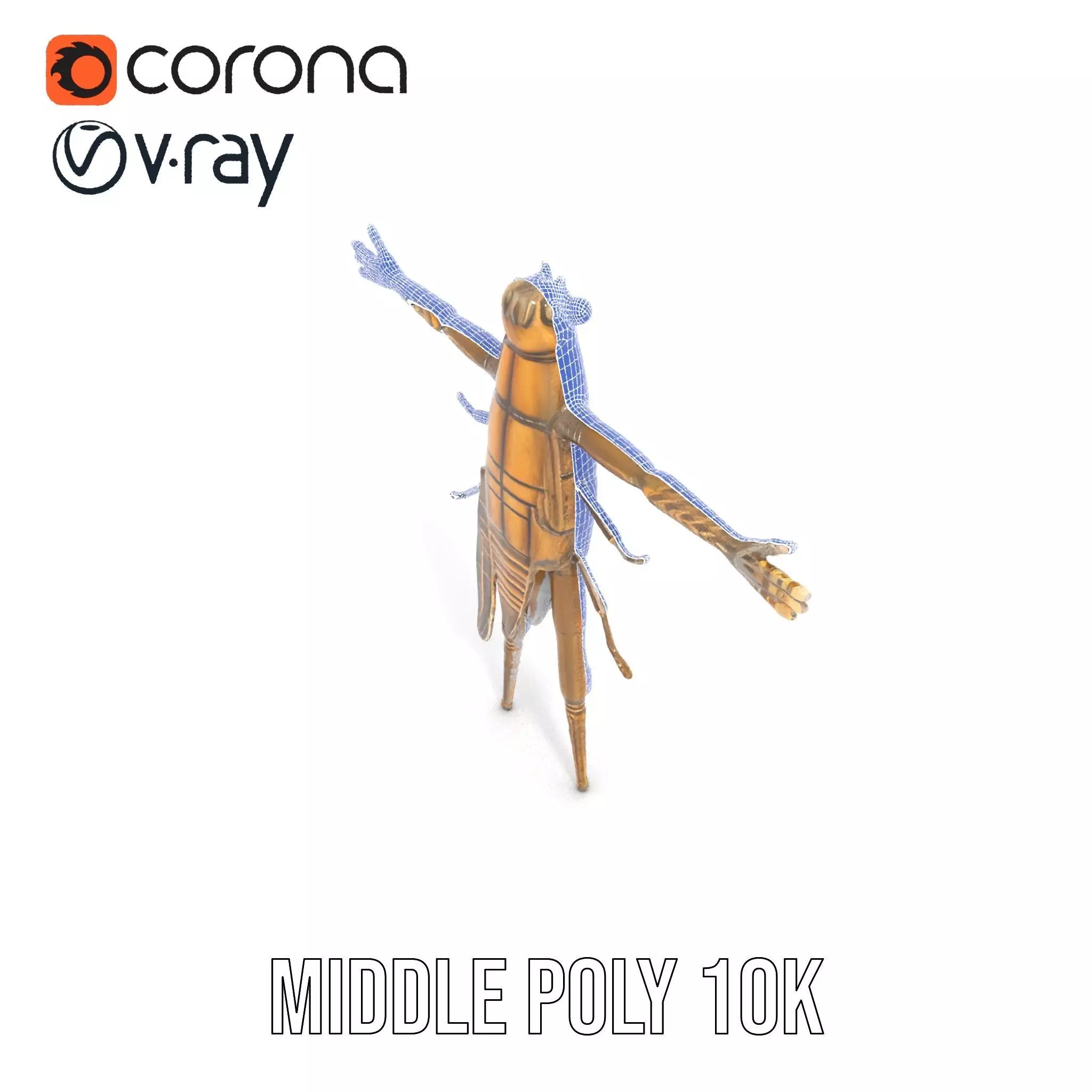 Bronze Insectoid Sculpture model pack Low-poly 3D model_18