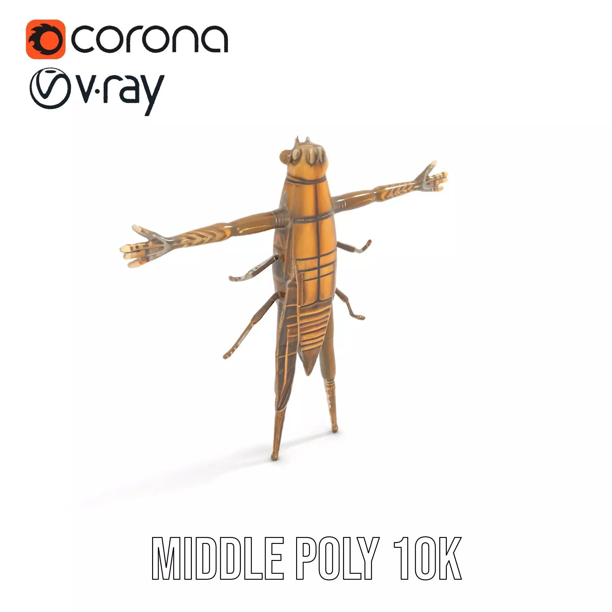 Bronze Insectoid Sculpture model pack Low-poly 3D model_13