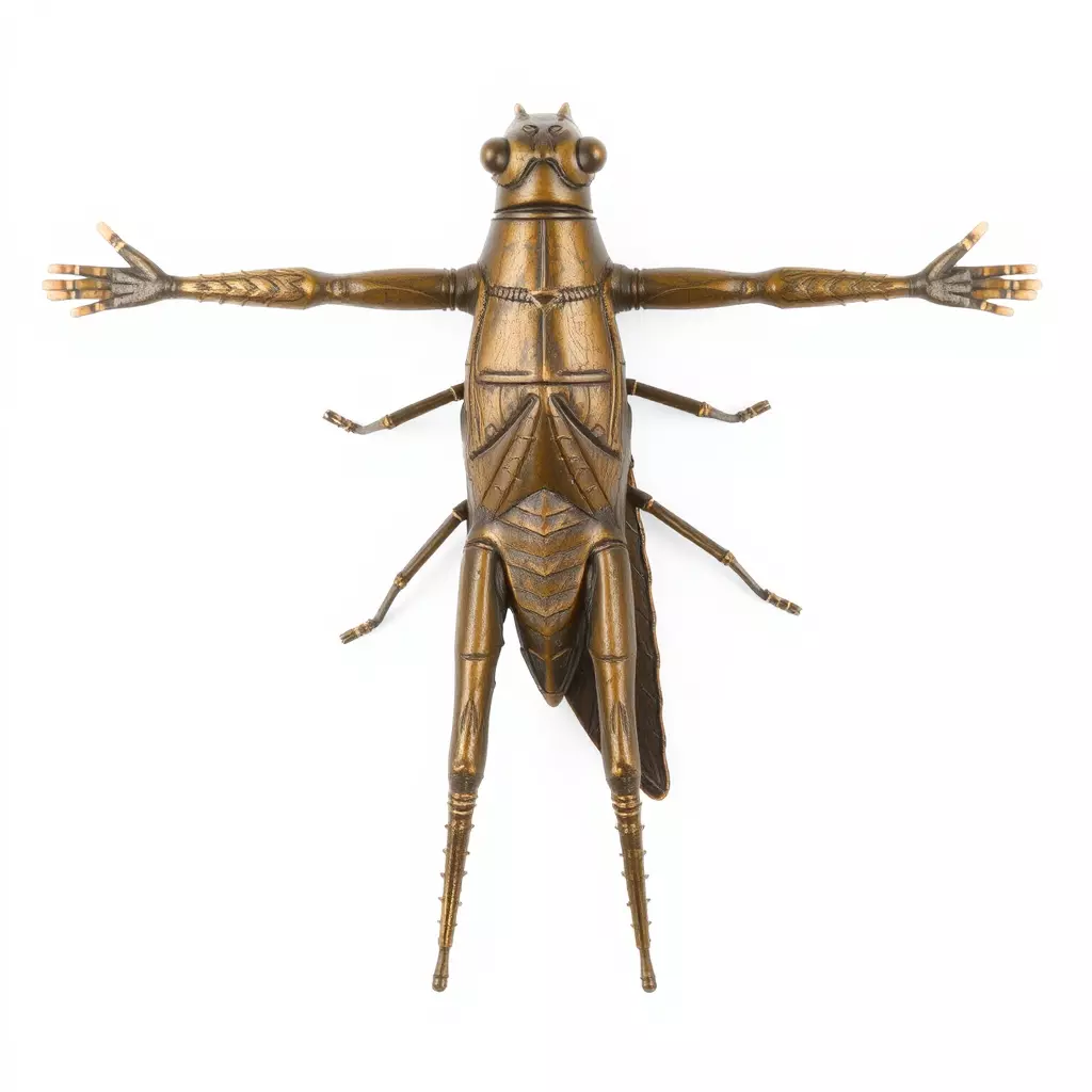 Bronze Insectoid Sculpture model pack Low-poly 3D model_2