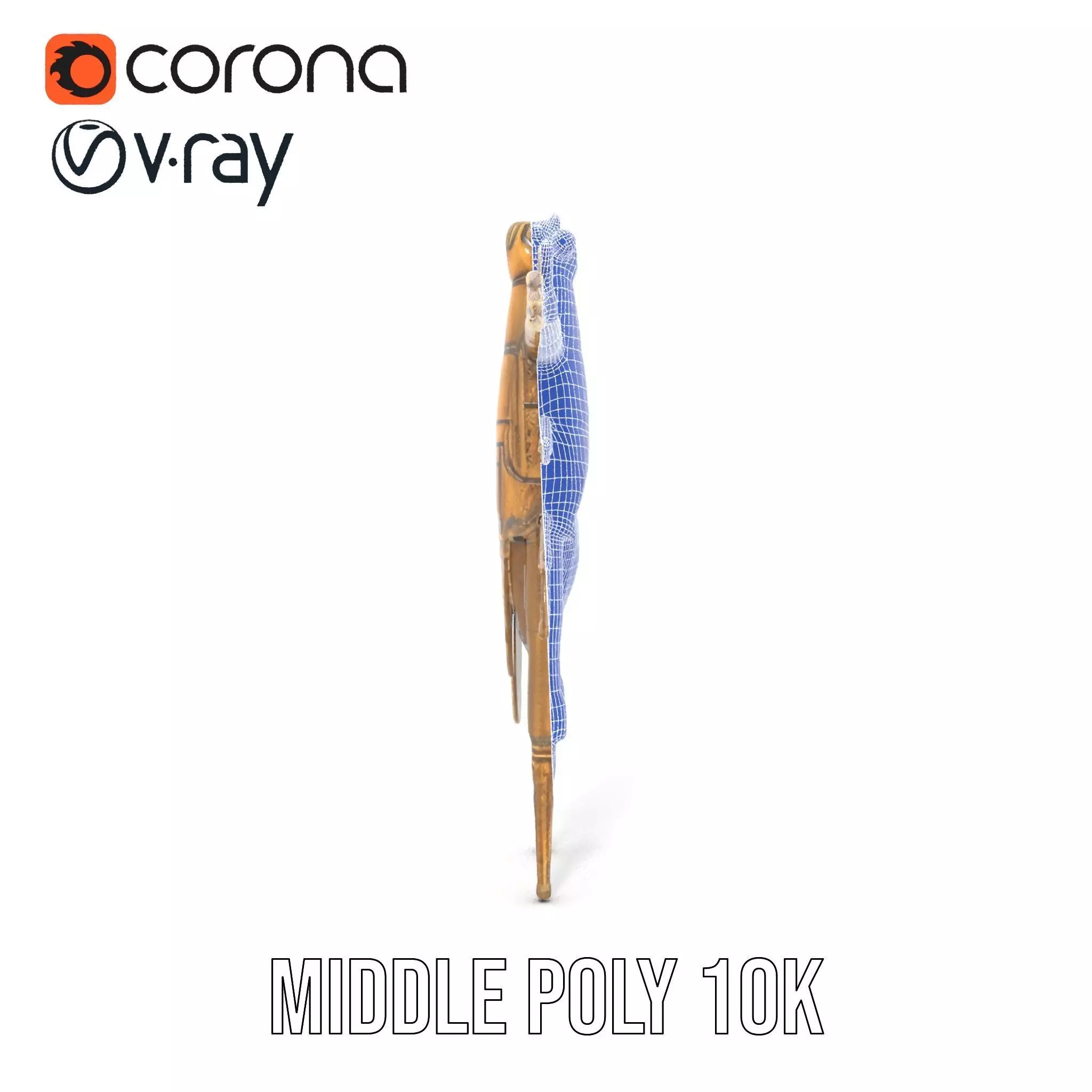 Bronze Insectoid Sculpture model pack Low-poly 3D model_30