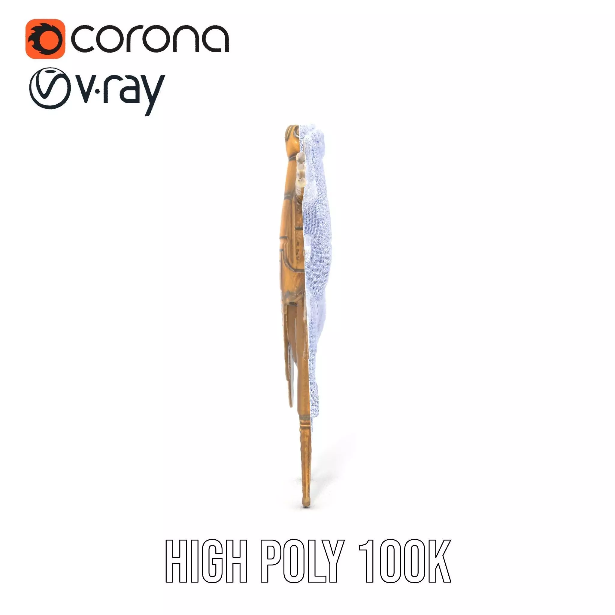 Bronze Insectoid Sculpture model pack Low-poly 3D model_34