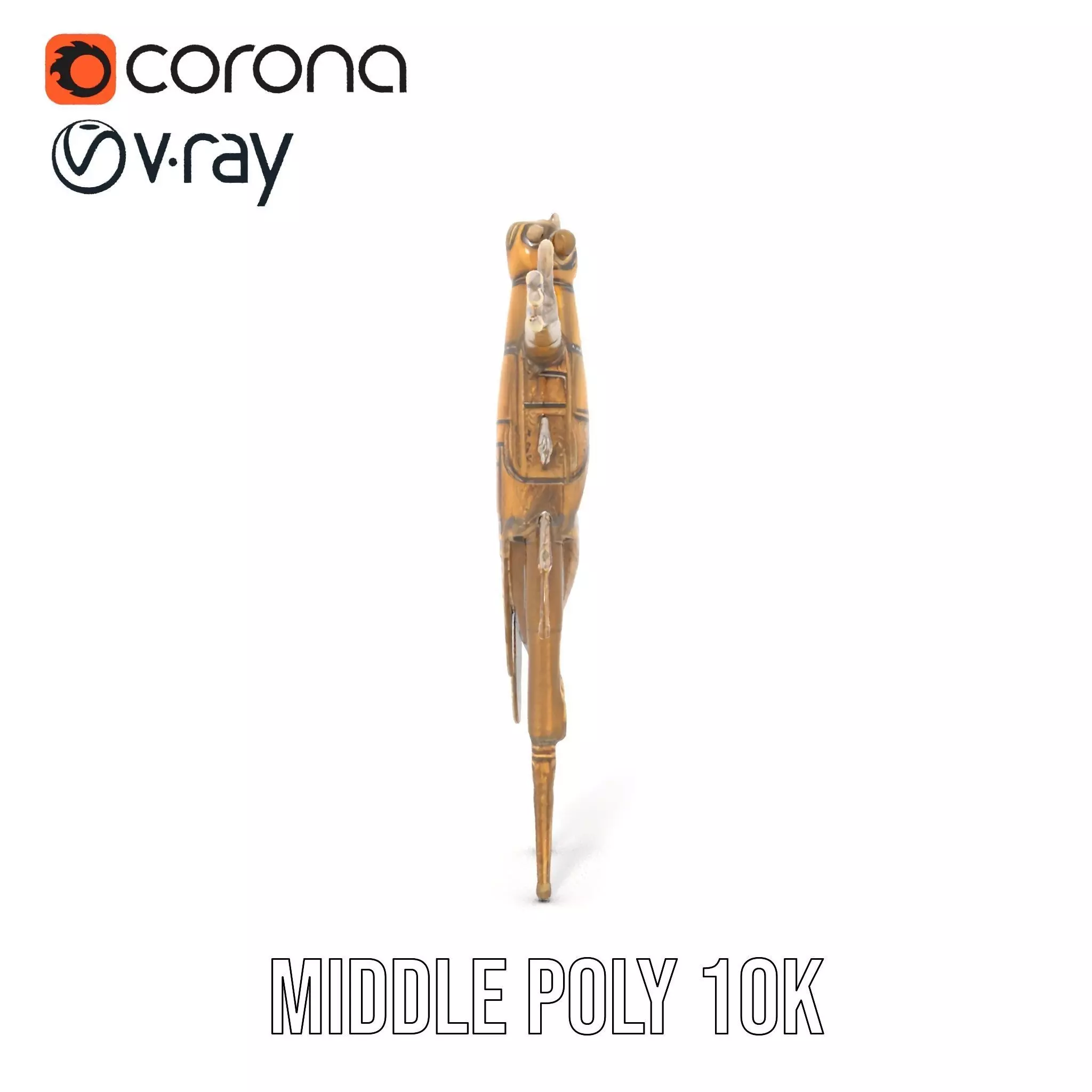 Bronze Insectoid Sculpture model pack Low-poly 3D model_16