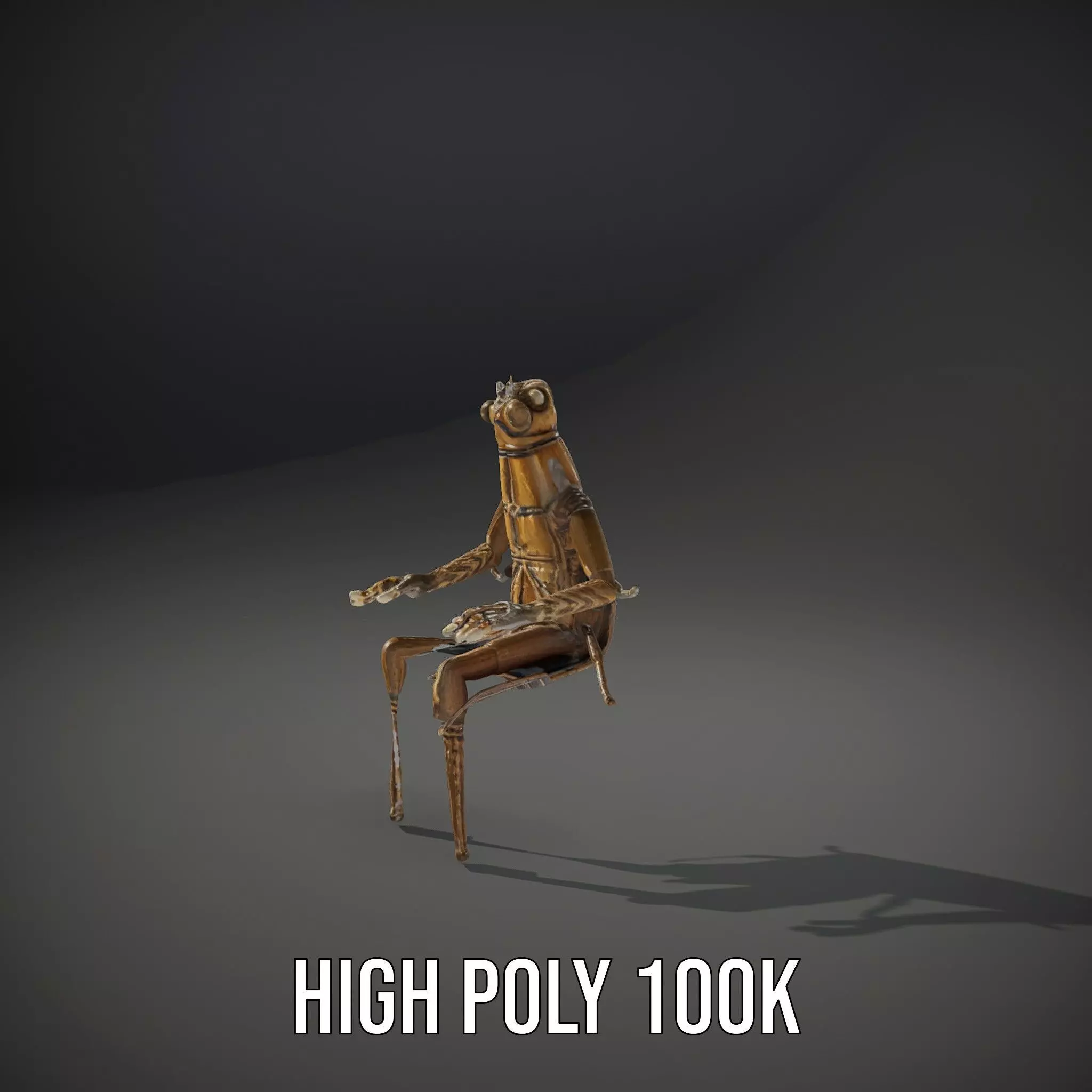 Bronze Insectoid Sculpture model pack Low-poly 3D model_12