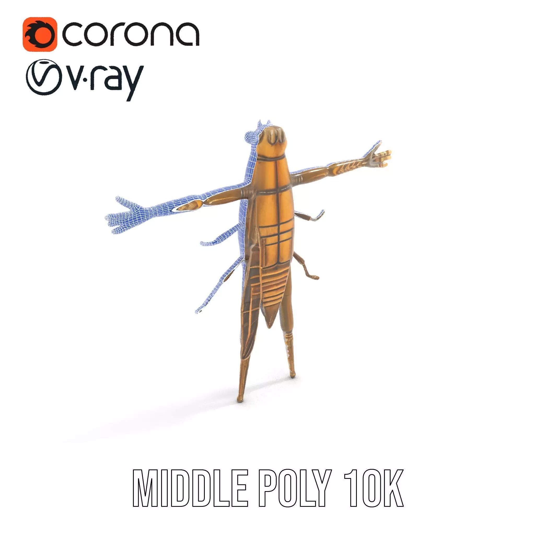 Bronze Insectoid Sculpture model pack Low-poly 3D model_27