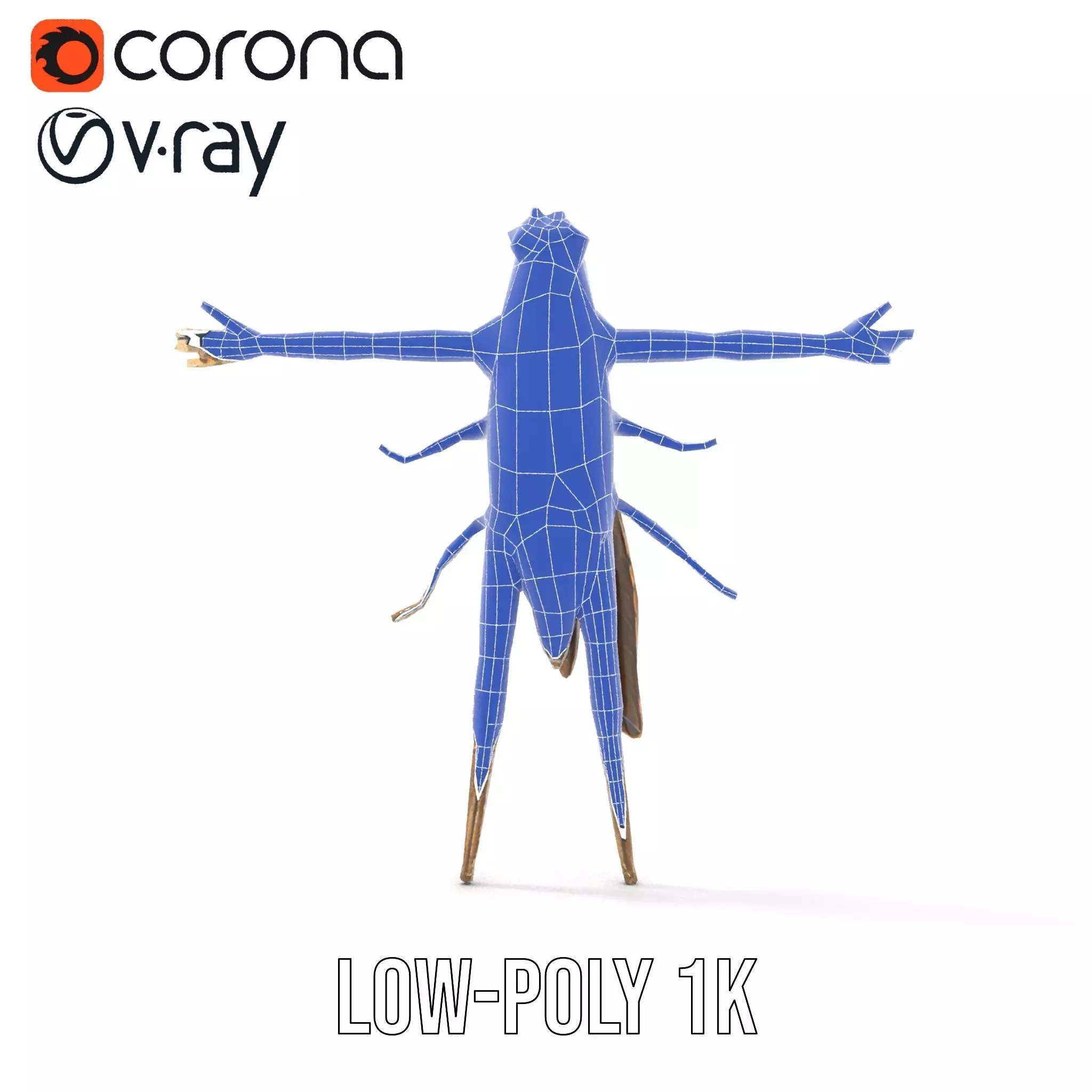 Bronze Insectoid Sculpture model pack Low-poly 3D model_28