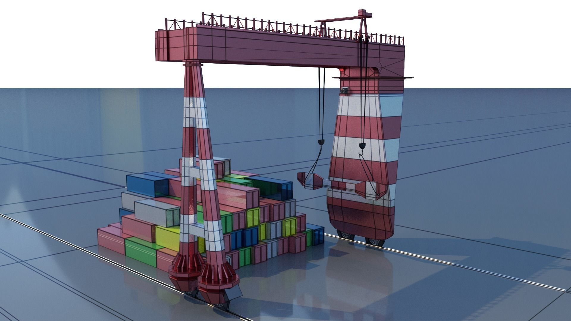 Shipping port 3D model_23