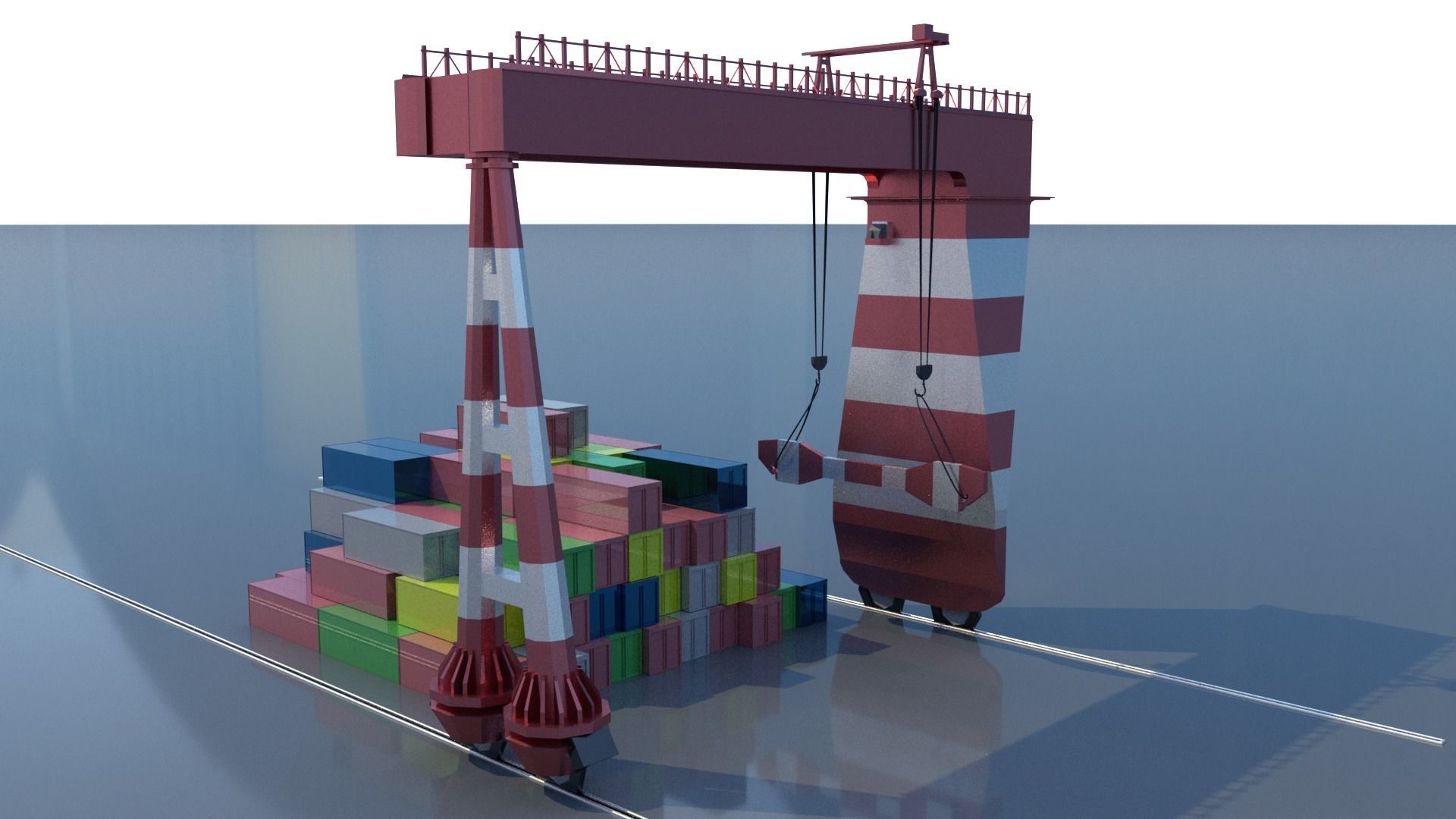 Shipping port 3D model_13