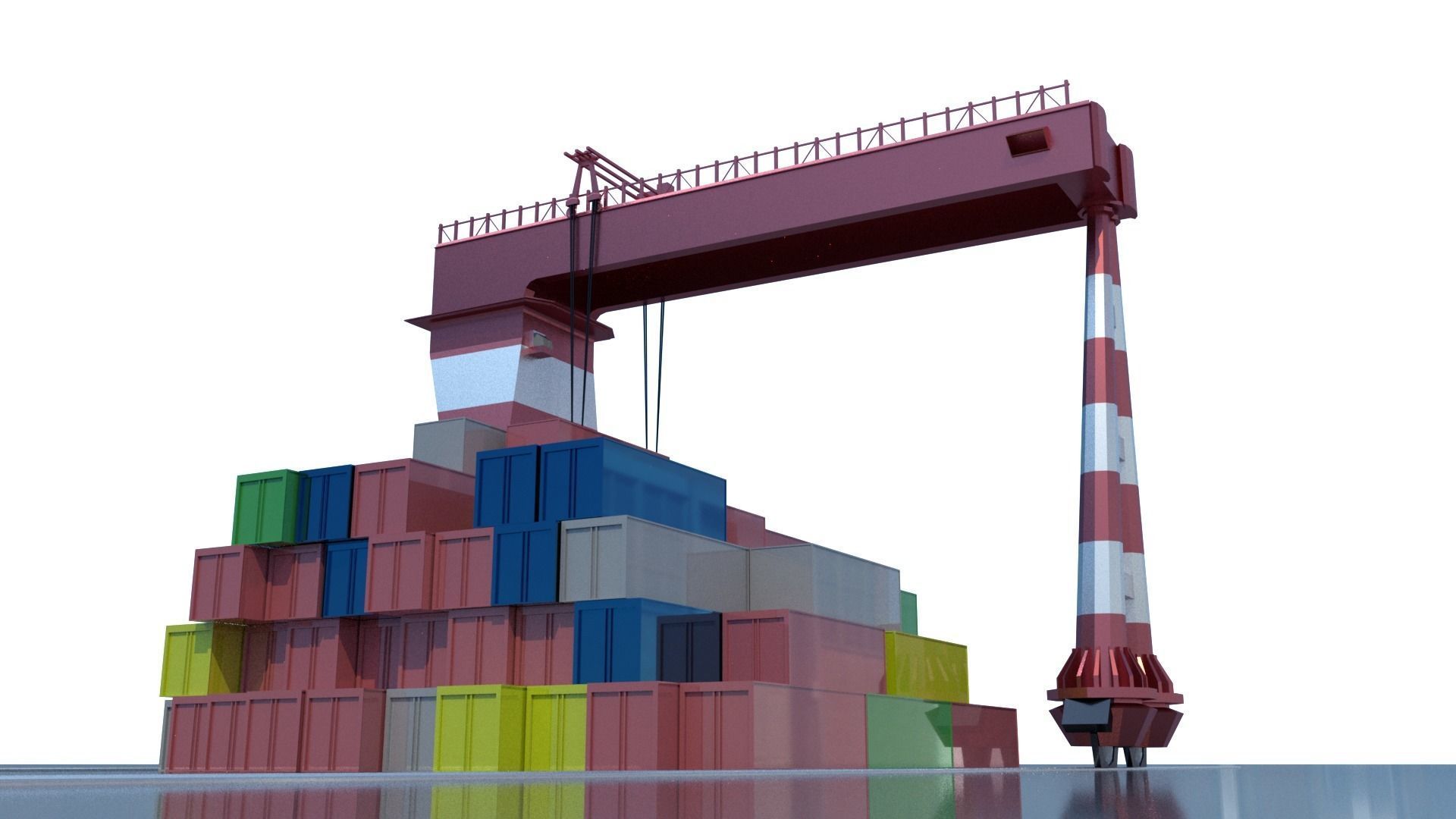 Shipping port 3D model_12