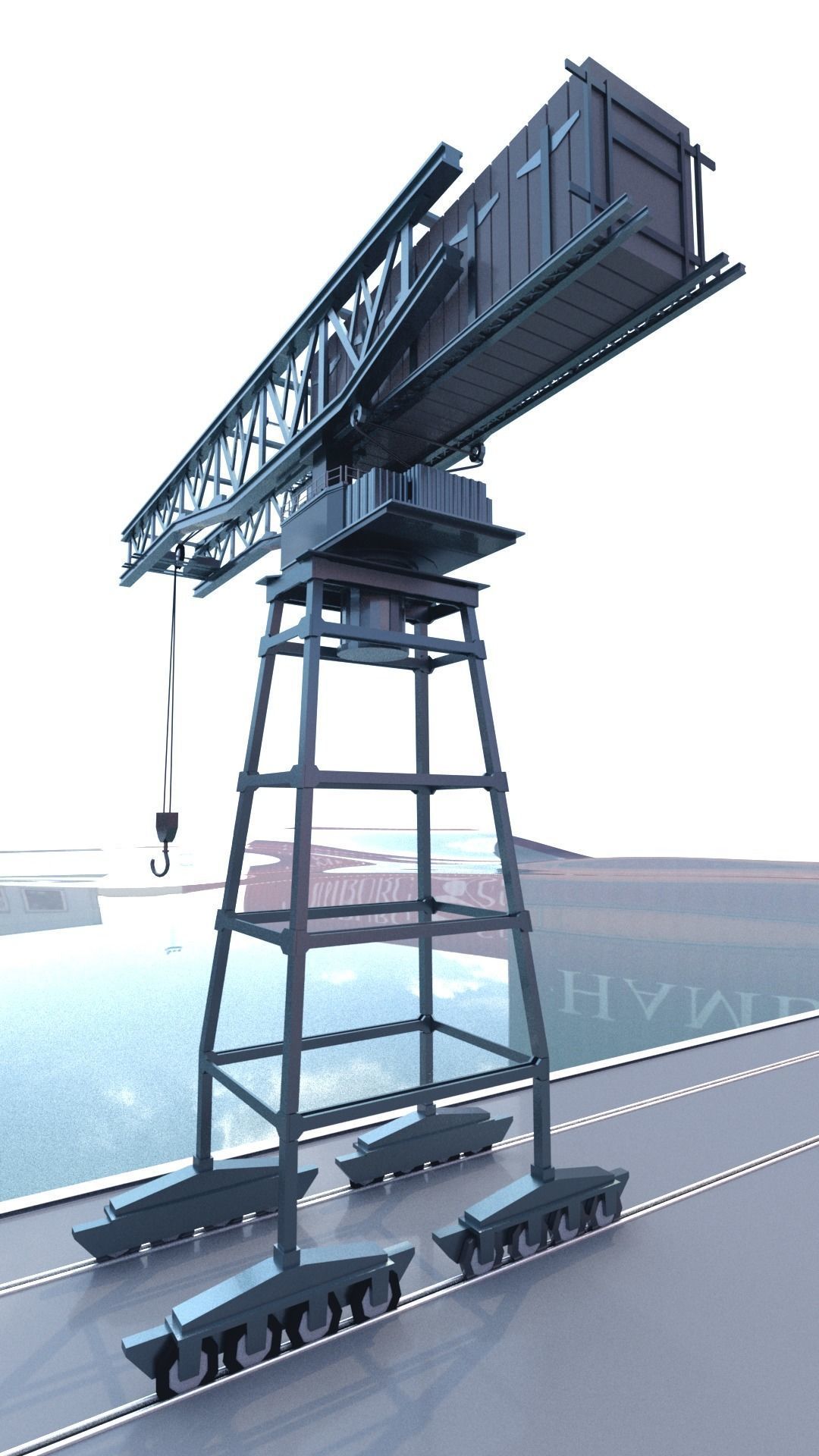 Shipping port 3D model_11