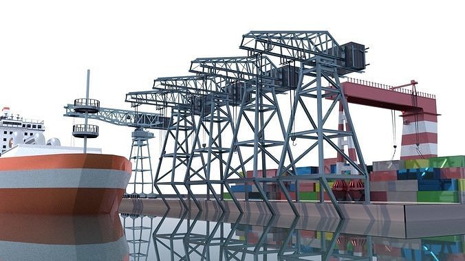 Shipping port 3D model