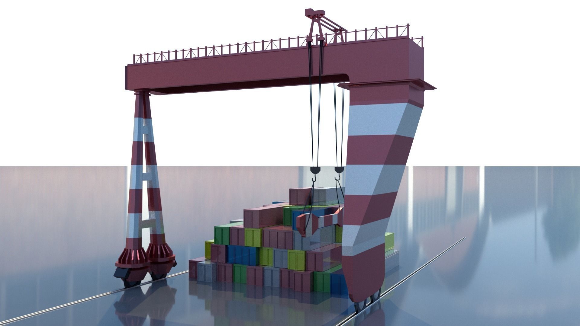 Shipping port 3D model_21